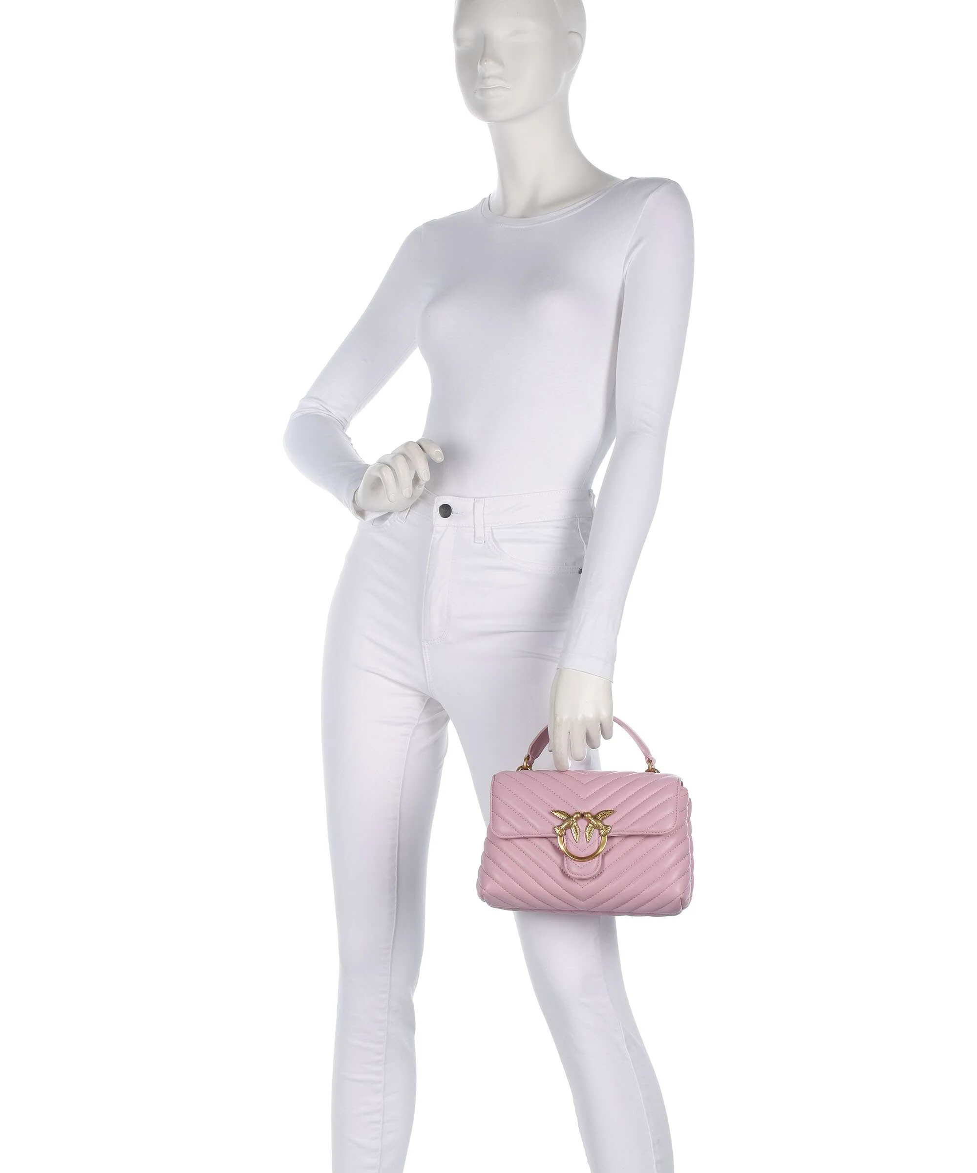 Pinko Love Lady Puff Mini Torebka rosa chiaro/antique gold - Image 3
