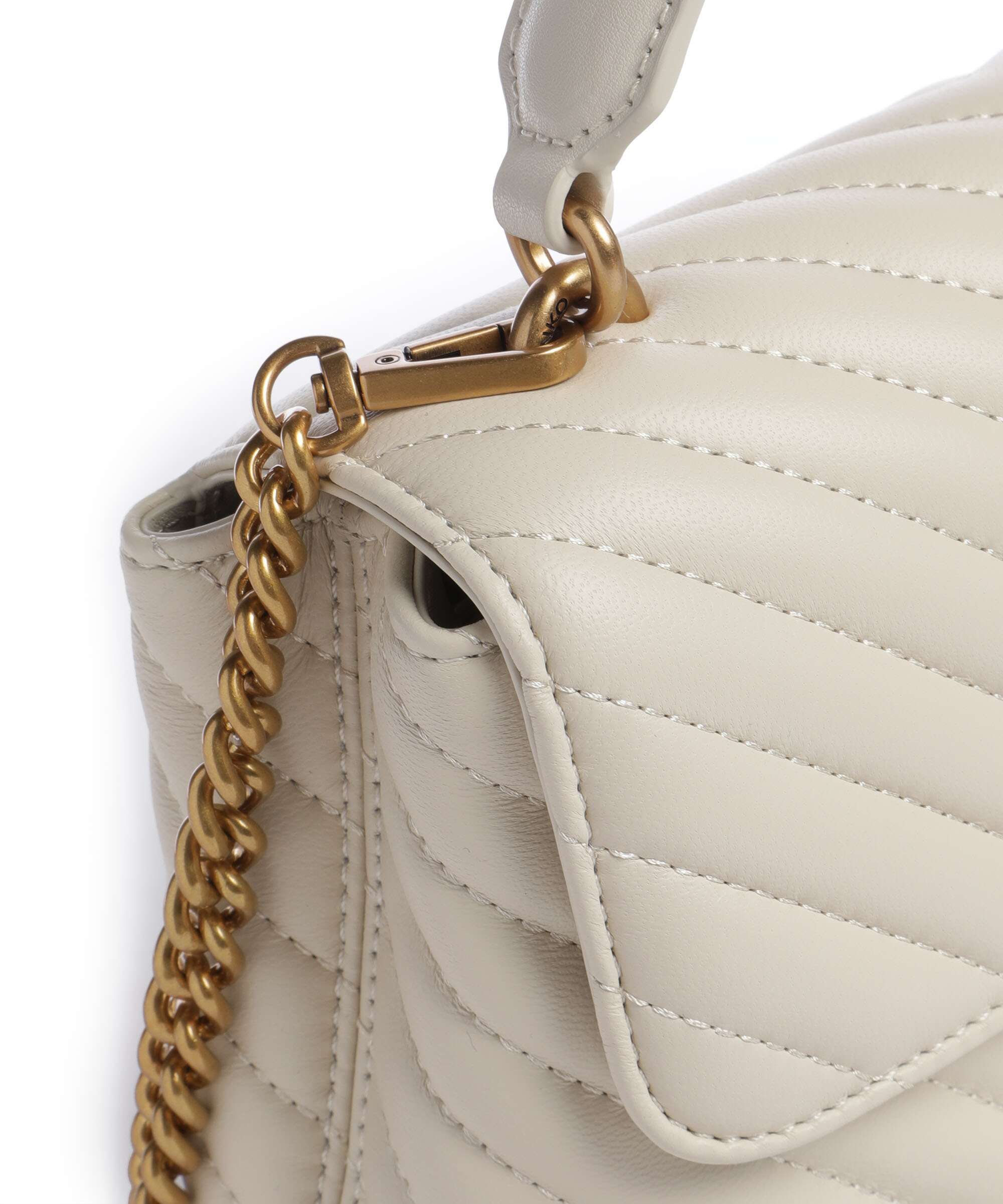 Pinko Love Lady Puff Mini Torebka bianco seta/antique gold - Image 4