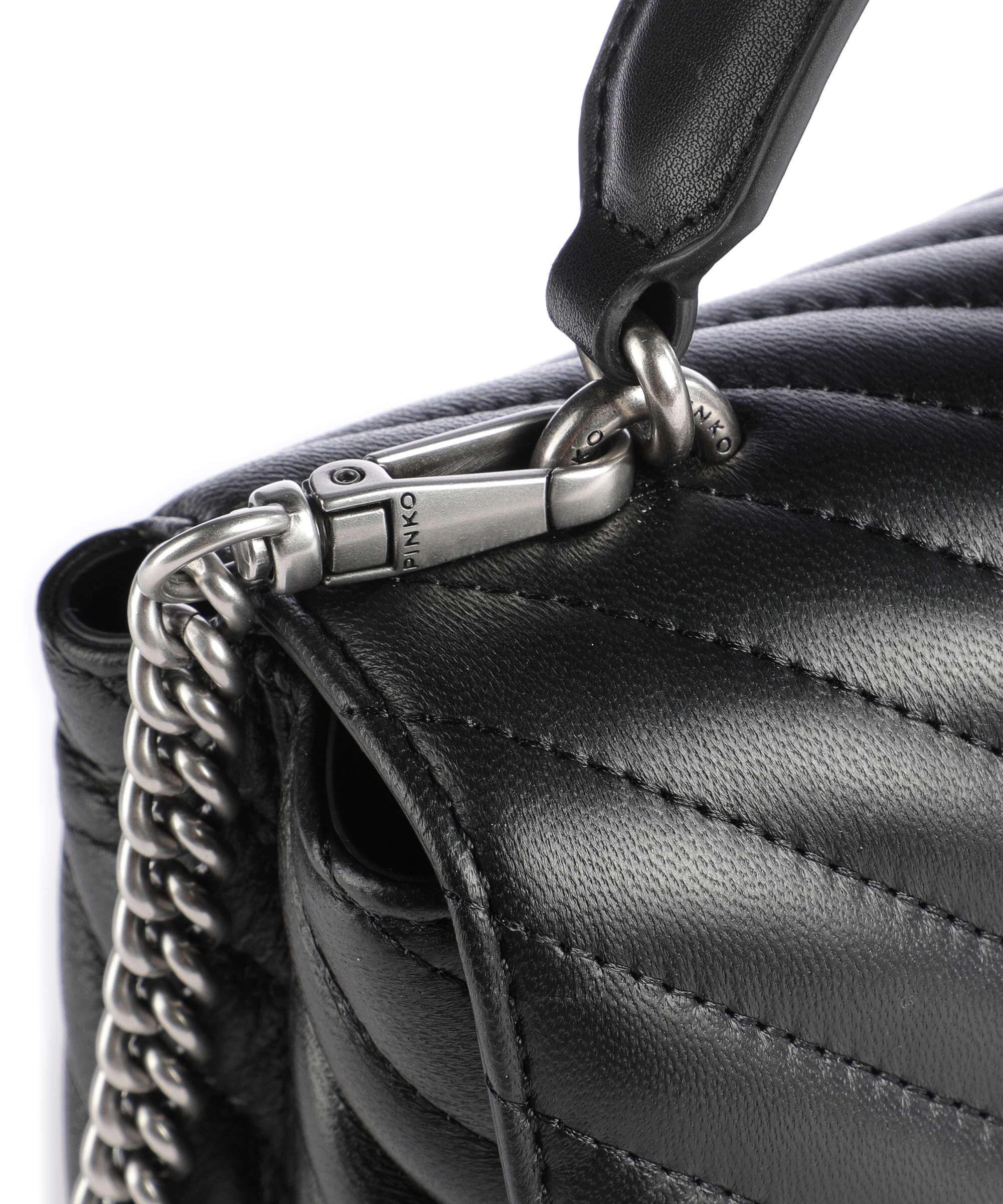 Pinko Love Lady Puff Mini Torebka nero/old silver - Image 4