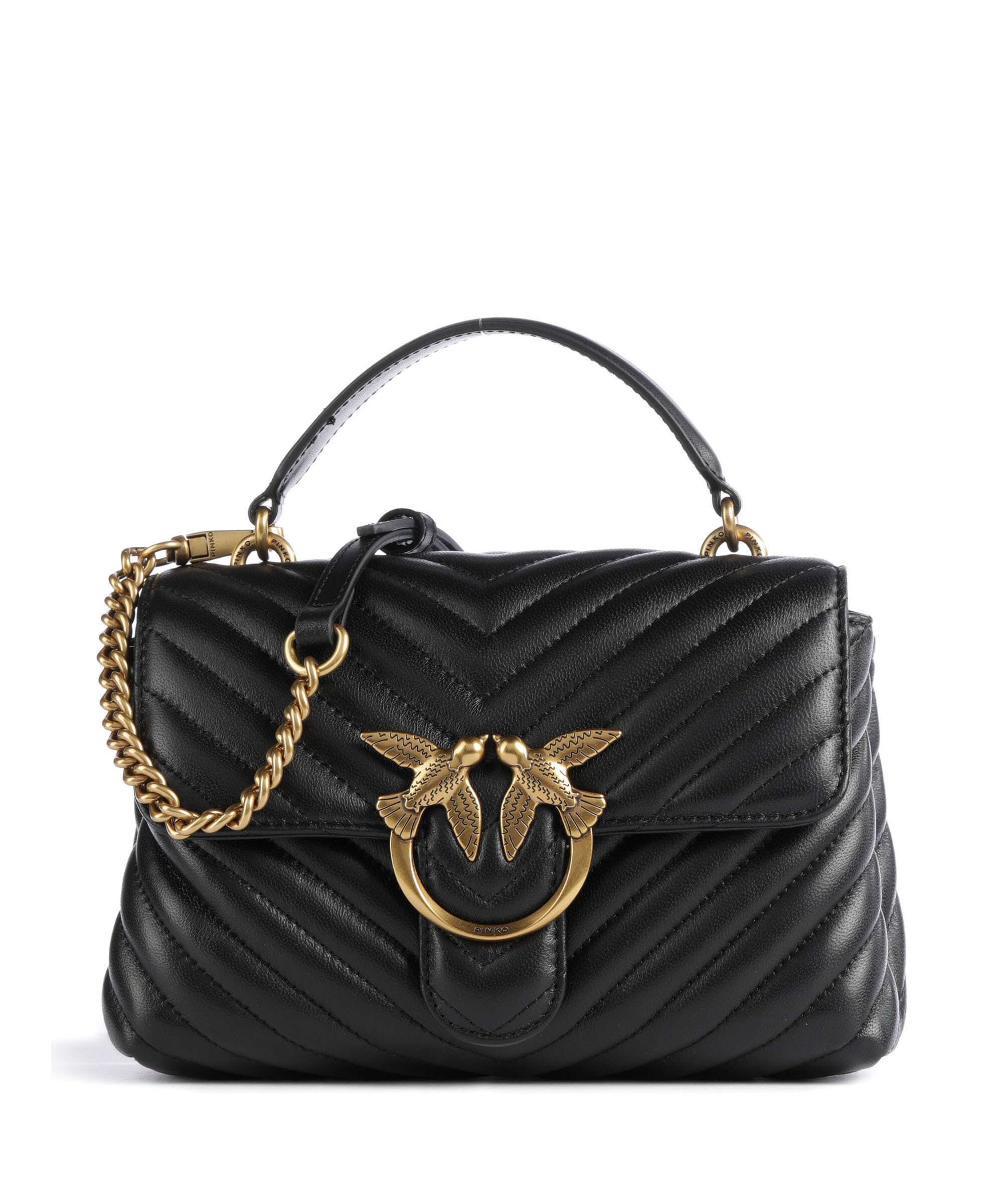 Pinko Love Lady Puff Mini Torebka nero/antique gold