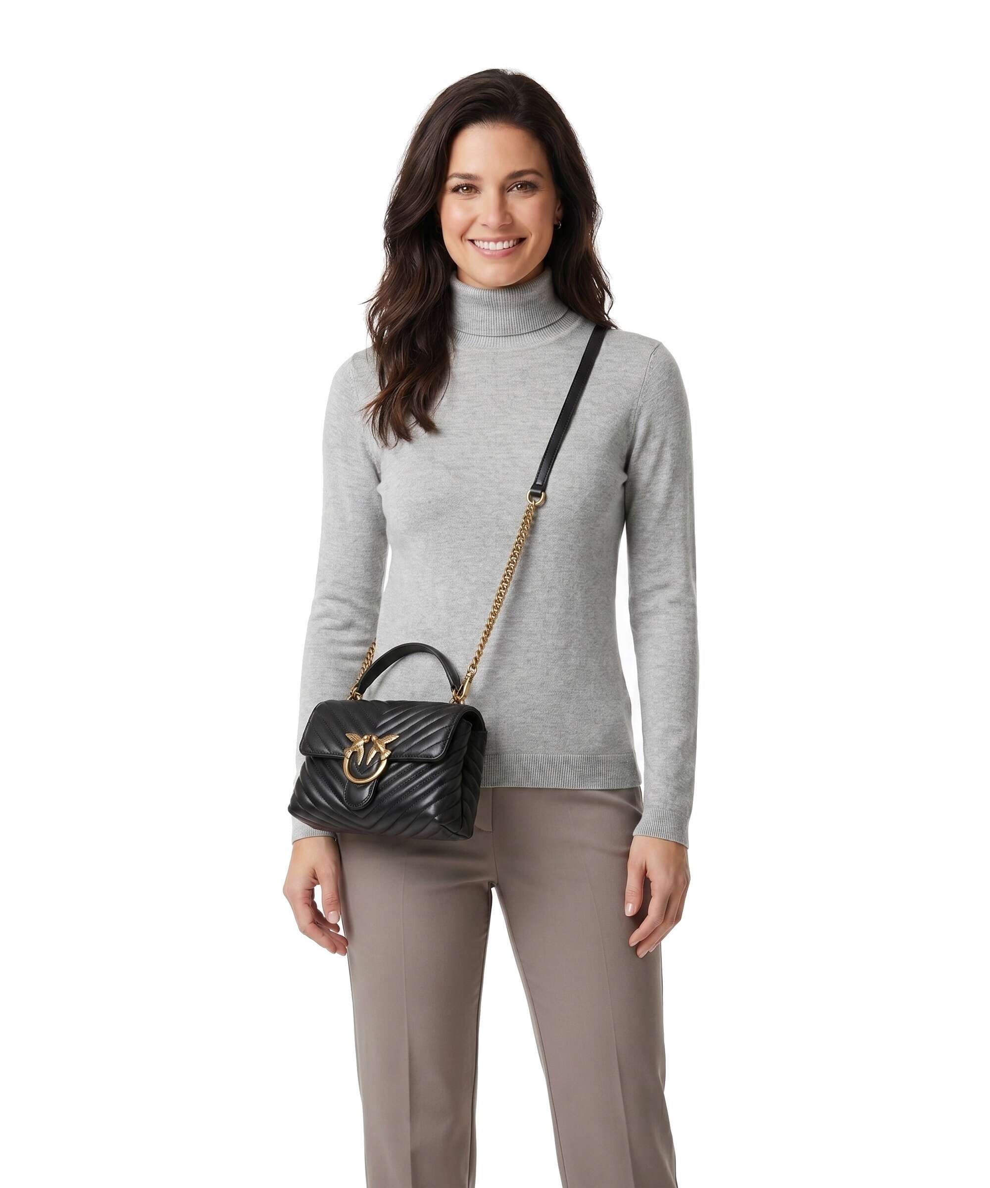 Pinko Love Lady Puff Mini Torebka nero/antique gold - Image 3