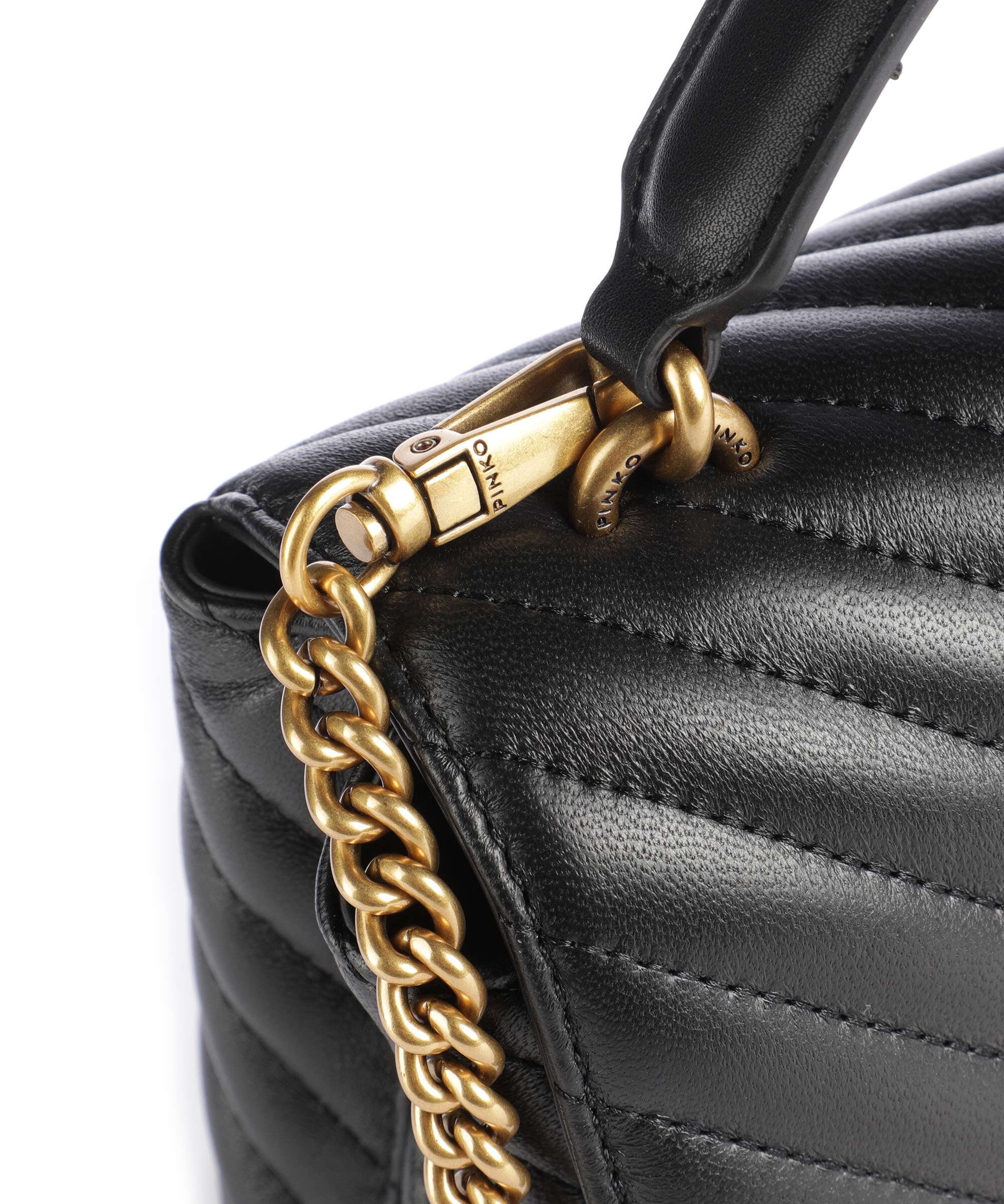 Pinko Love Lady Puff Mini Torebka nero/antique gold - Image 4