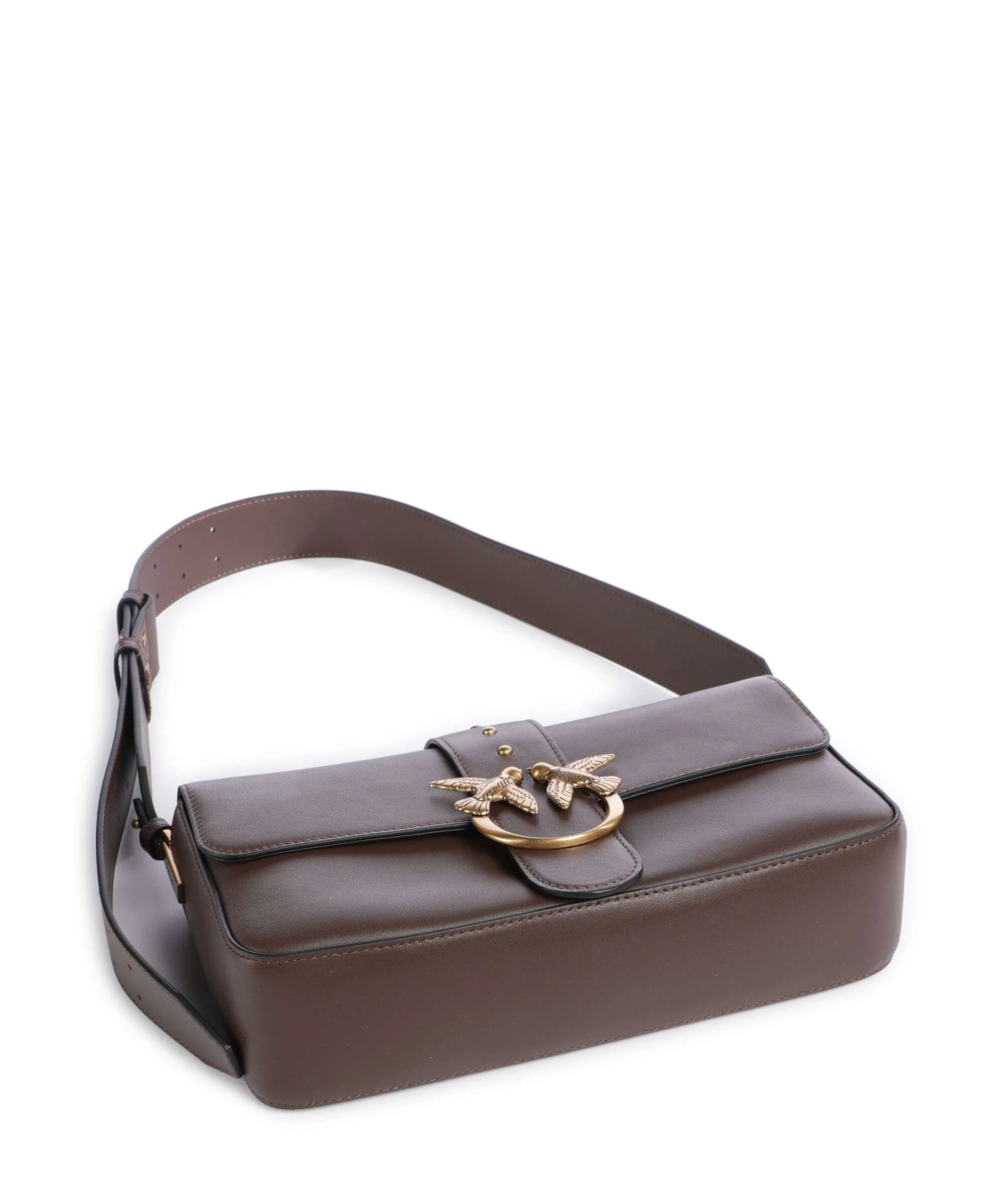 Pinko Love One Classic Slouchy Torba na ramię marrone castano/antique gold - Image 6