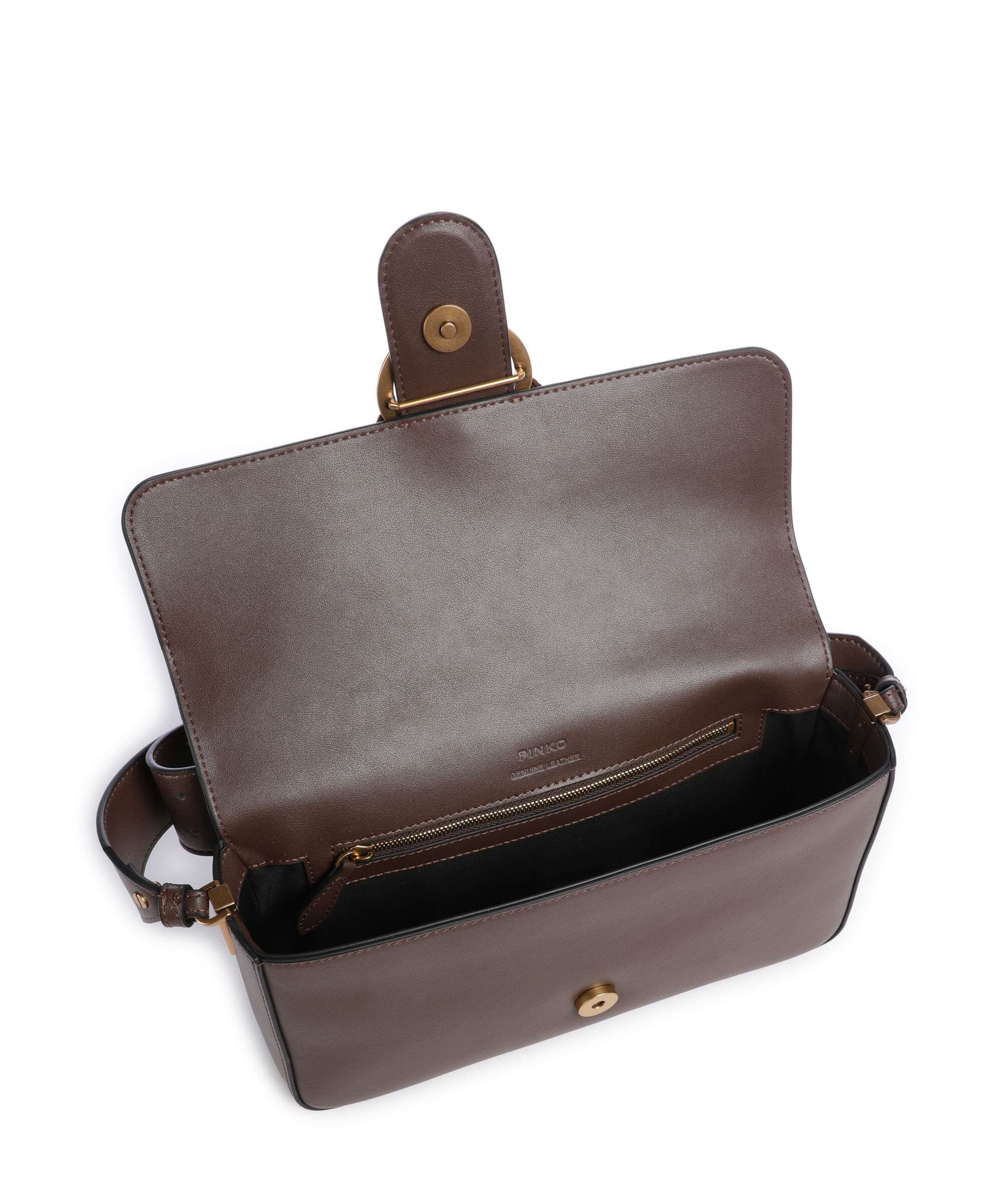 Pinko Love One Classic Slouchy Torba na ramię marrone castano/antique gold - Image 7