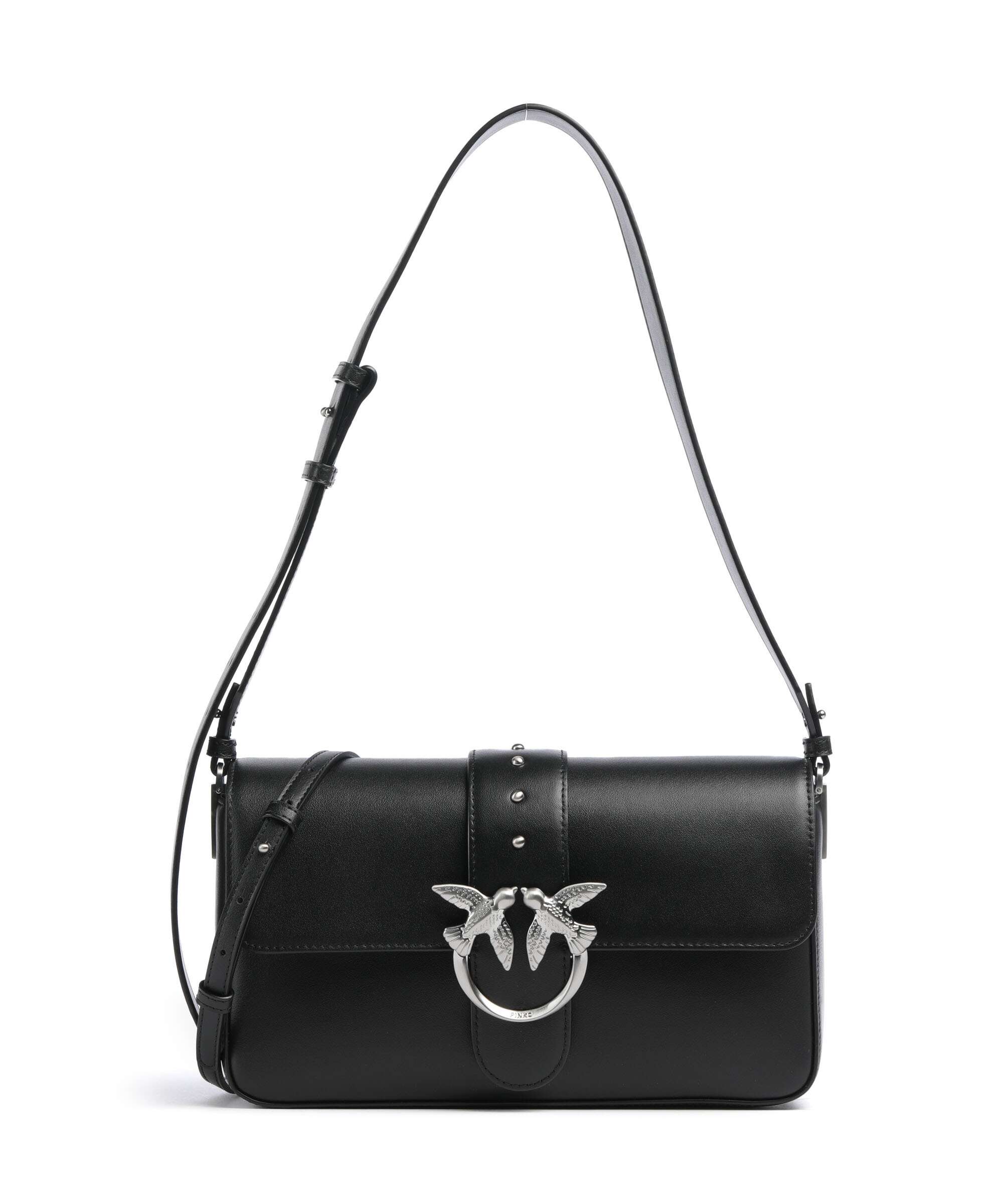 Pinko Love One Classic Slouchy Torba na ramię nero limousine/matt silver