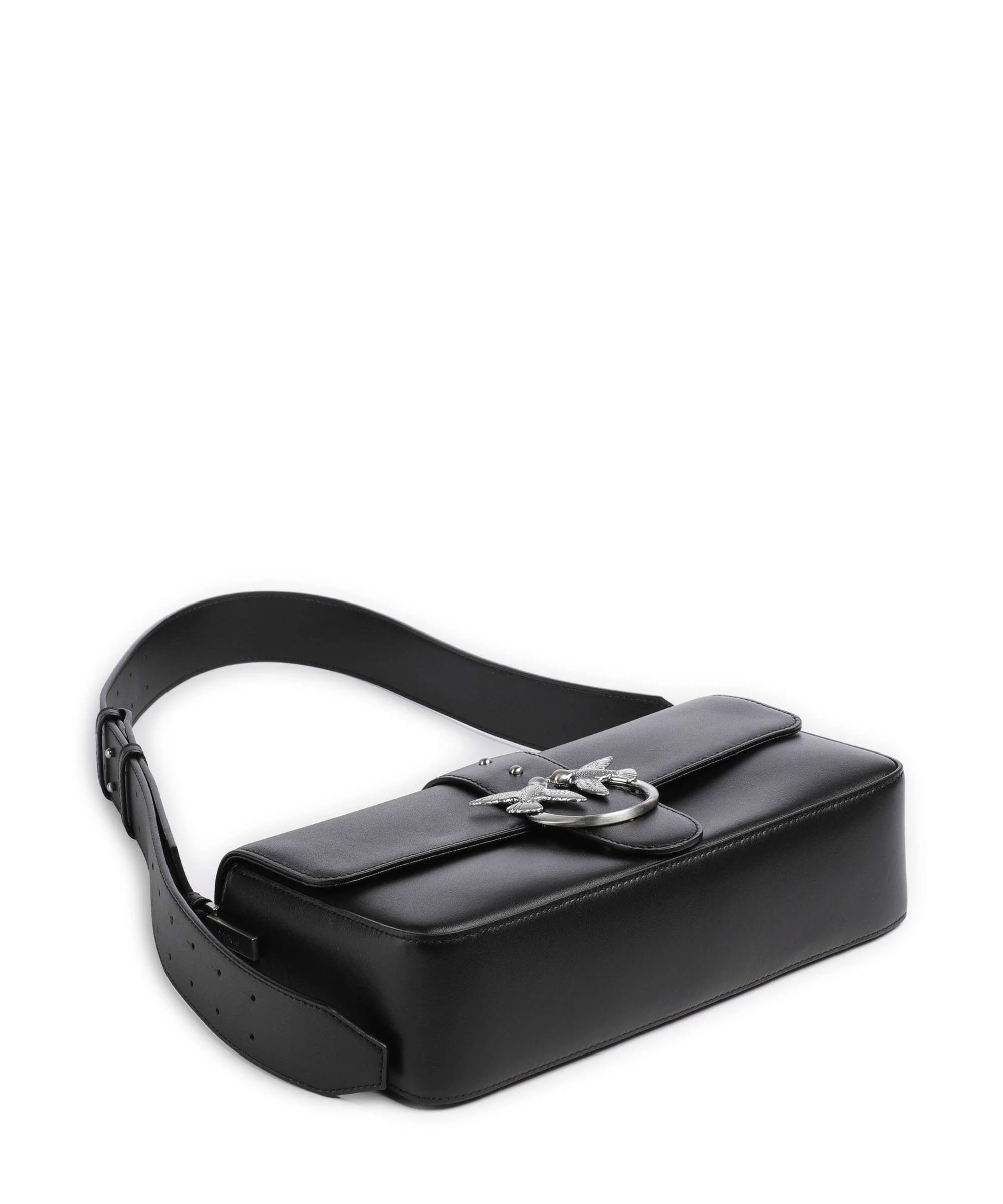 Pinko Love One Classic Slouchy Torba na ramię nero limousine/matt silver - Image 5