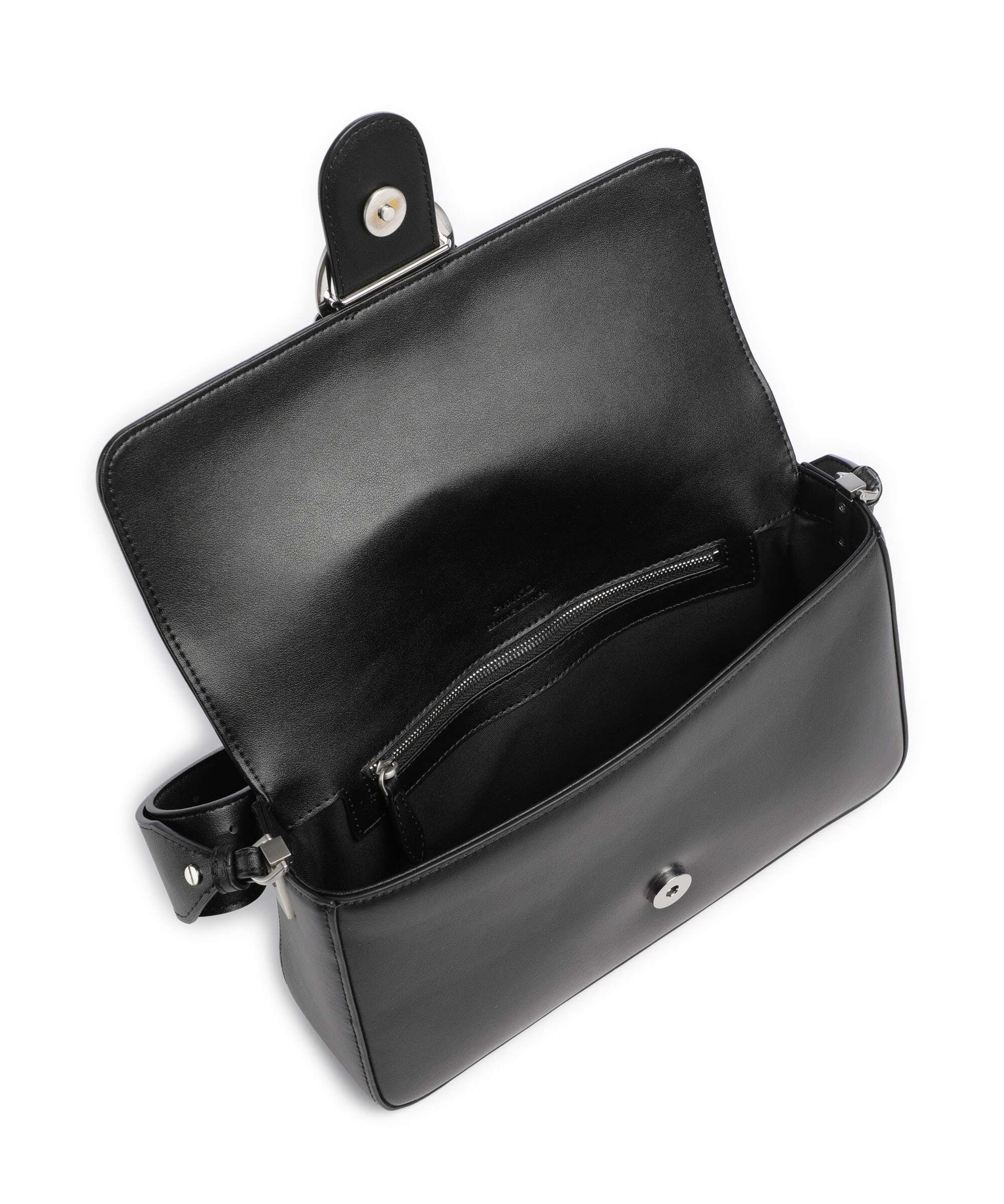 Pinko Love One Classic Slouchy Torba na ramię nero limousine/matt silver - Image 6