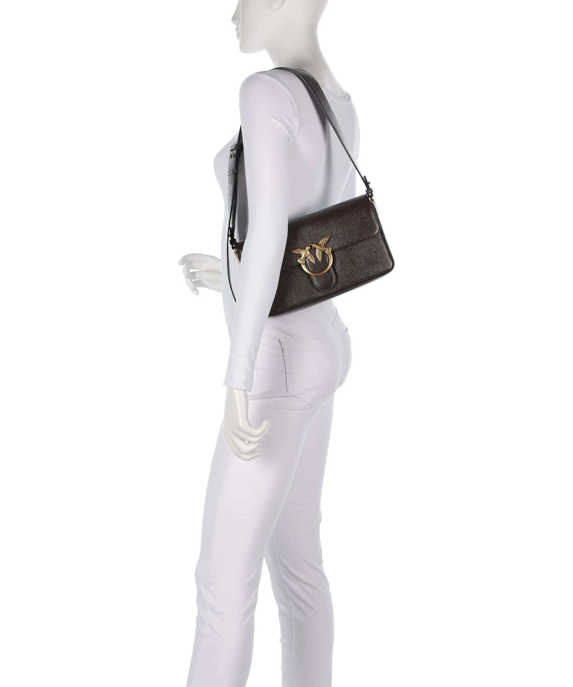 Pinko Love One Classic Slouchy Torba na ramię marrone/chicco di caffe/antique - Image 3