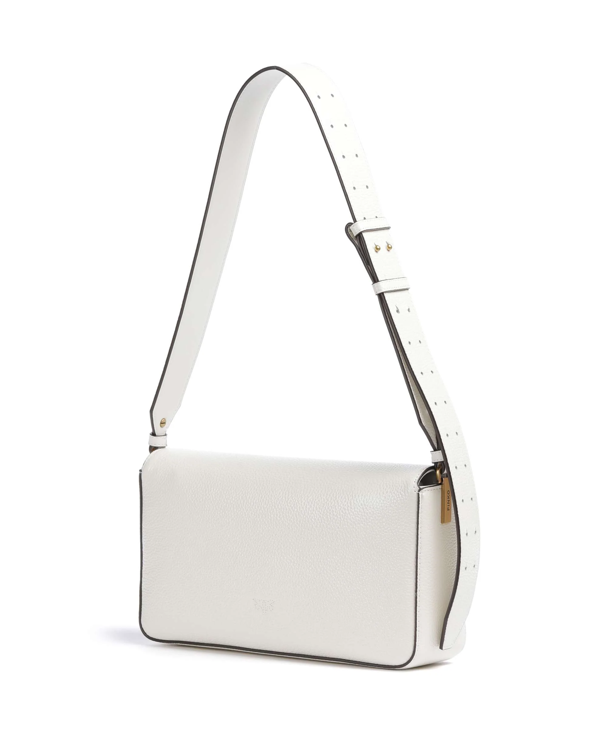 Pinko Love One Classic Slouchy Torba na ramię bianco nembo/antique gold - Image 2