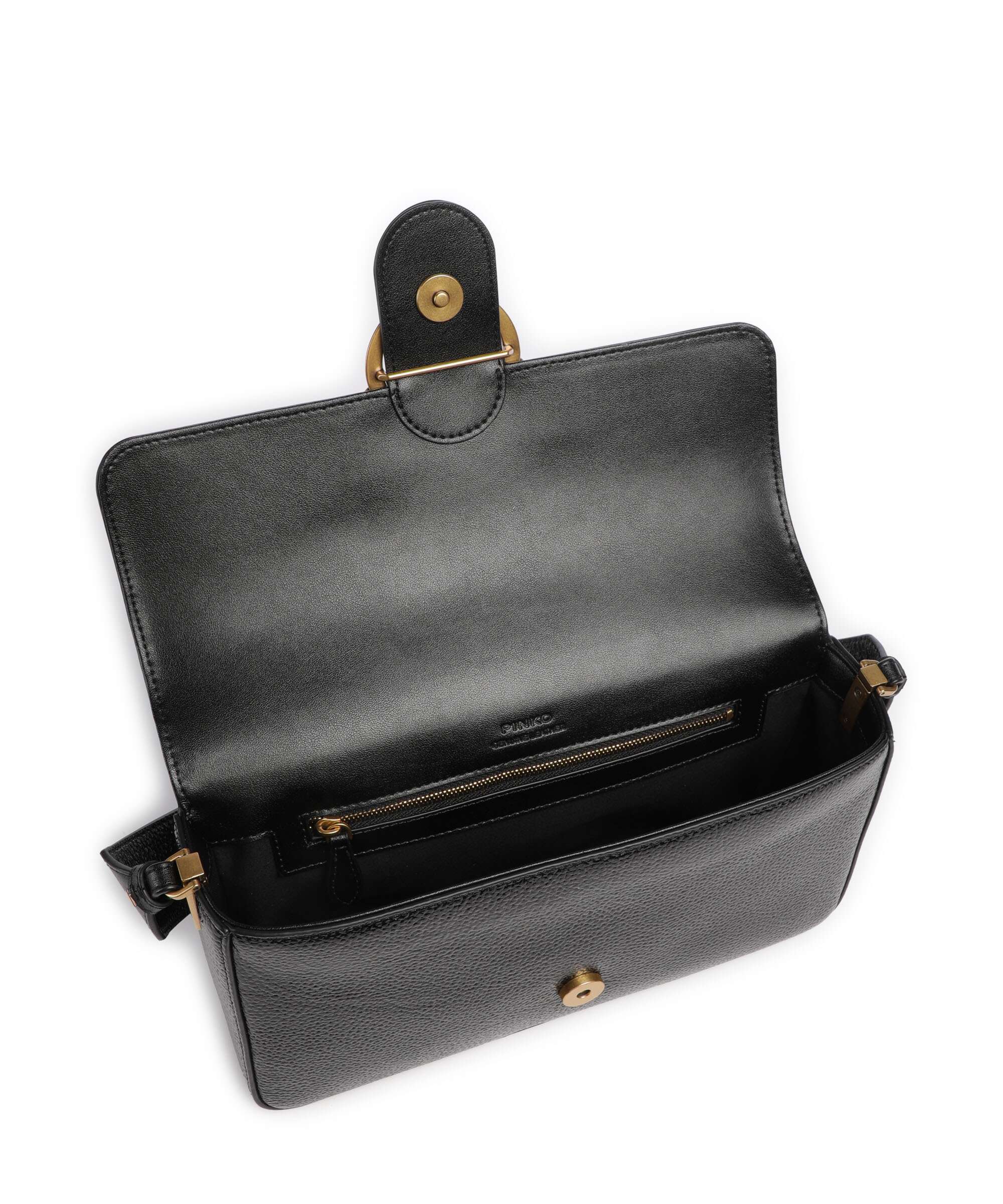 Pinko Love One Classic Slouchy Torba na ramię nero/antique gold - Image 7