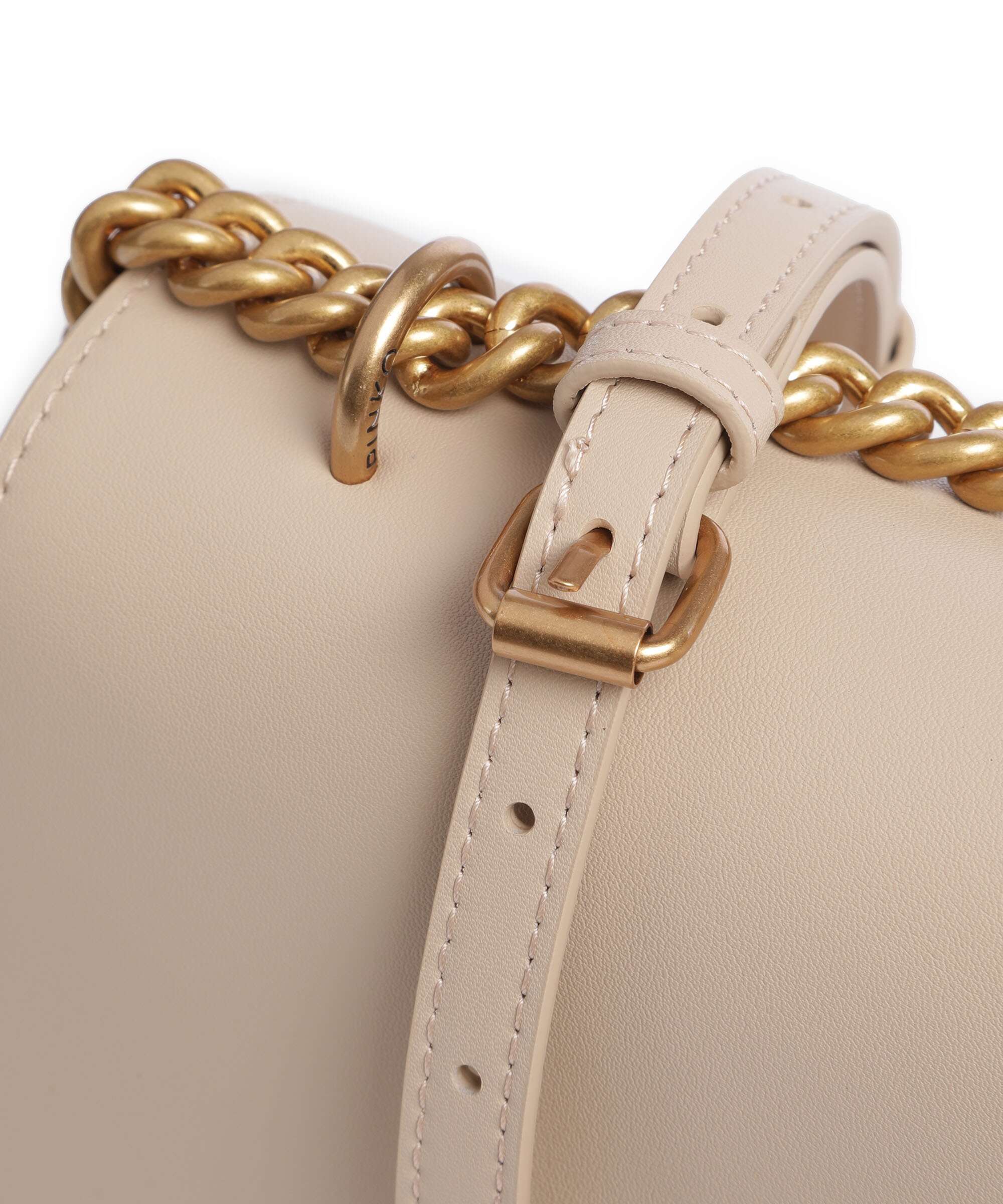 Pinko Love One Classic Torba na ramię beige/grigio fumo/antique gold - Image 5
