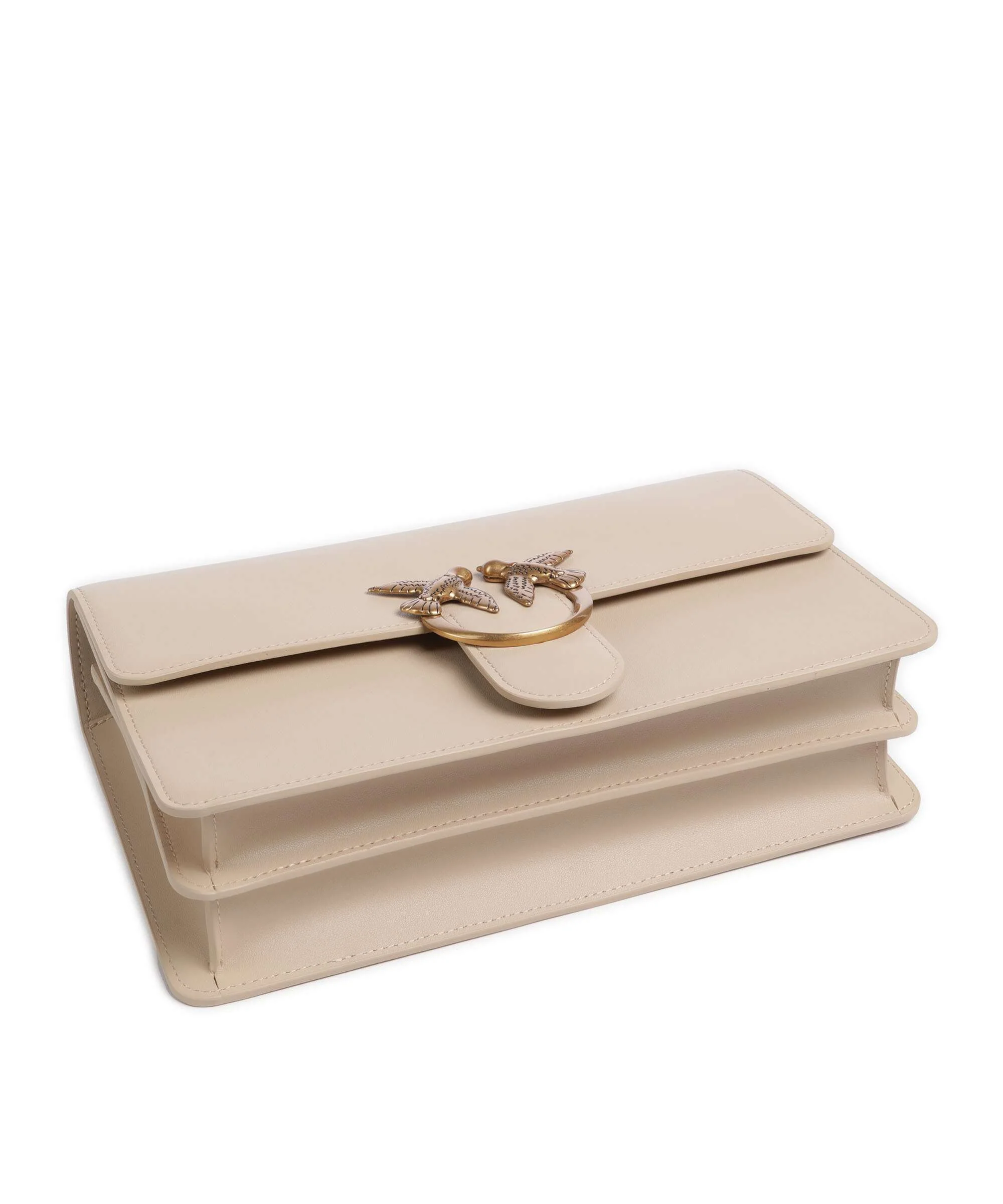 Pinko Love One Classic Torba na ramię beige/grigio fumo/antique gold - Image 6