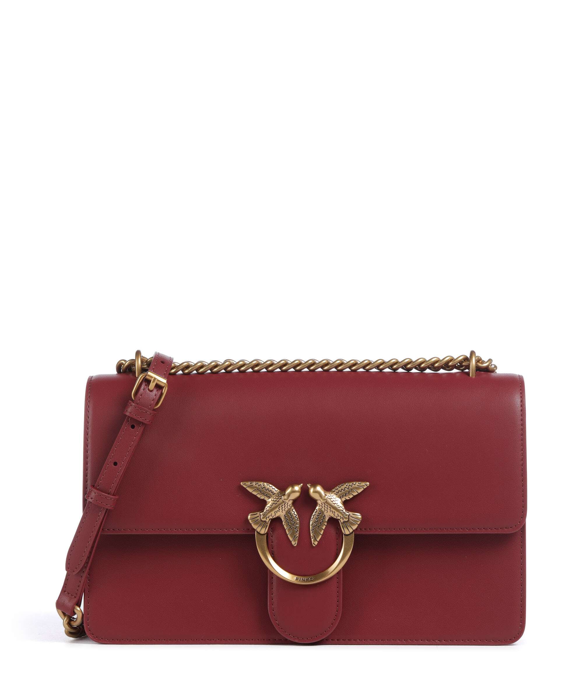 Pinko Love One Classic Torba na ramię bordeaux merlot/antique gold