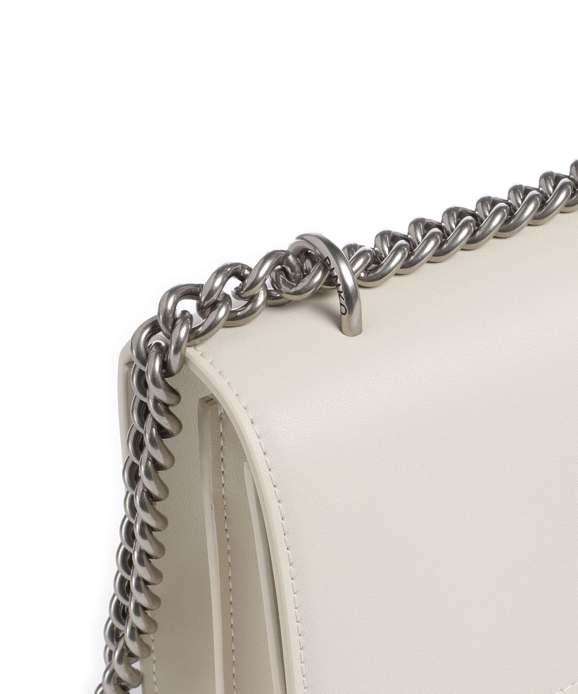 Pinko Love One Classic Torba na ramię bianco seta/old silver - Image 5