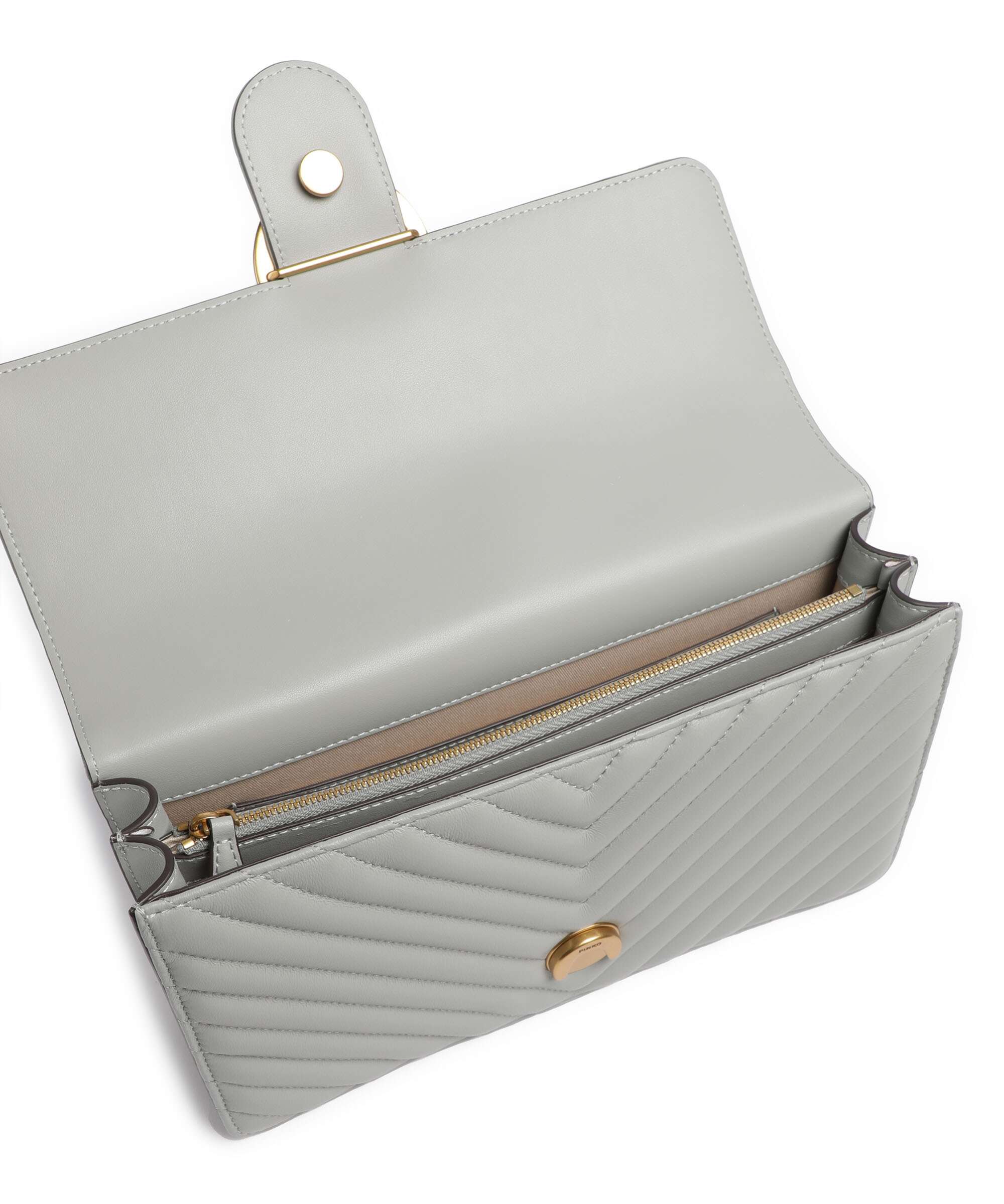 Pinko Love One Classic Torba na ramię grigio perla/antique gold - Image 7