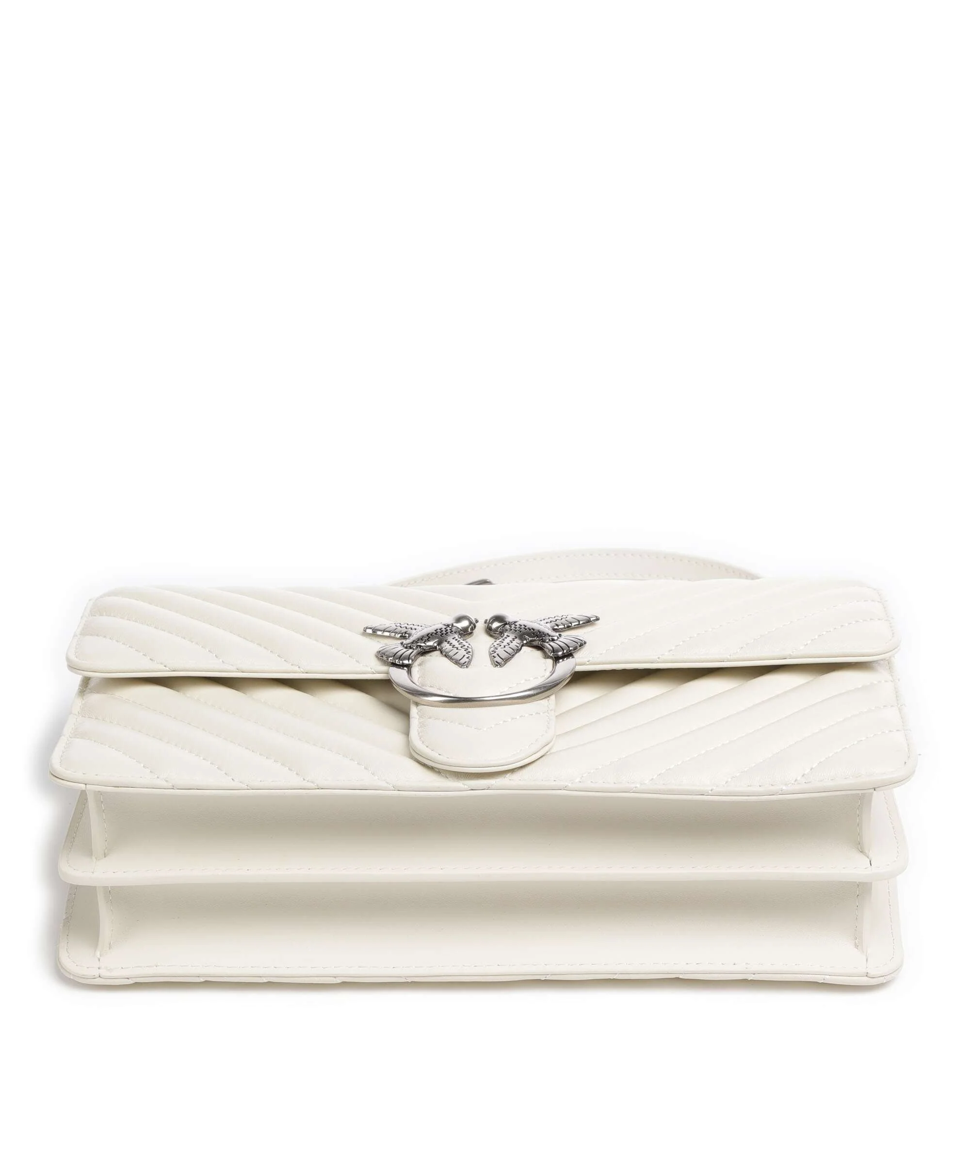 Pinko Love One Classic Torba na ramię bianco seta/old silver - Image 6