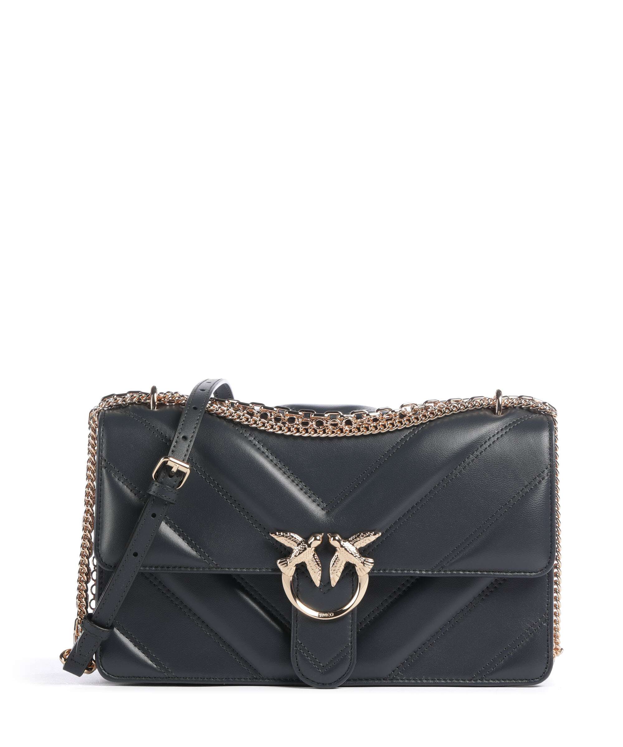 Pinko Love One Classic Torba na ramię grigio asfalto/oro mordore