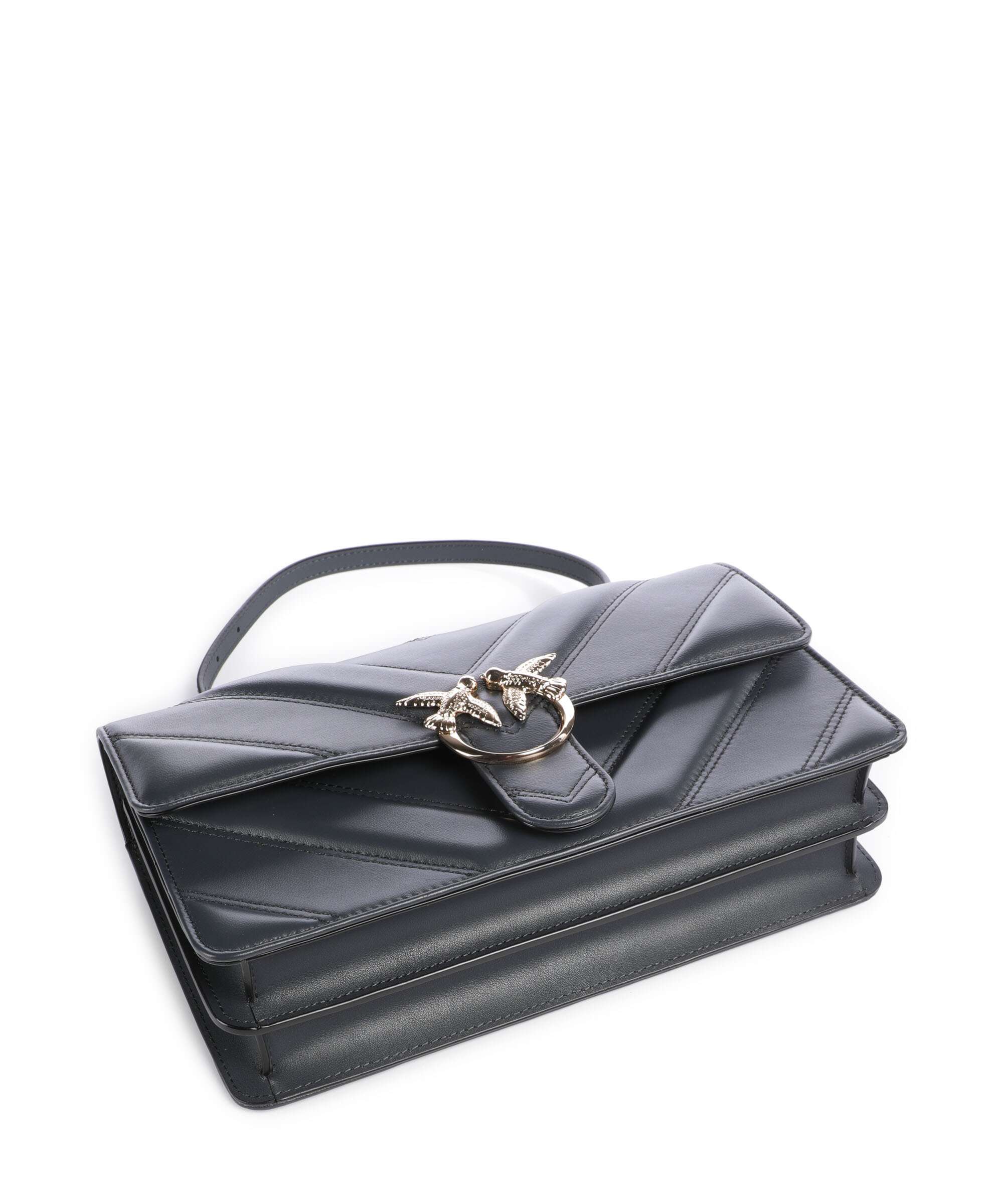Pinko Love One Classic Torba na ramię grigio asfalto/oro mordore - Image 5