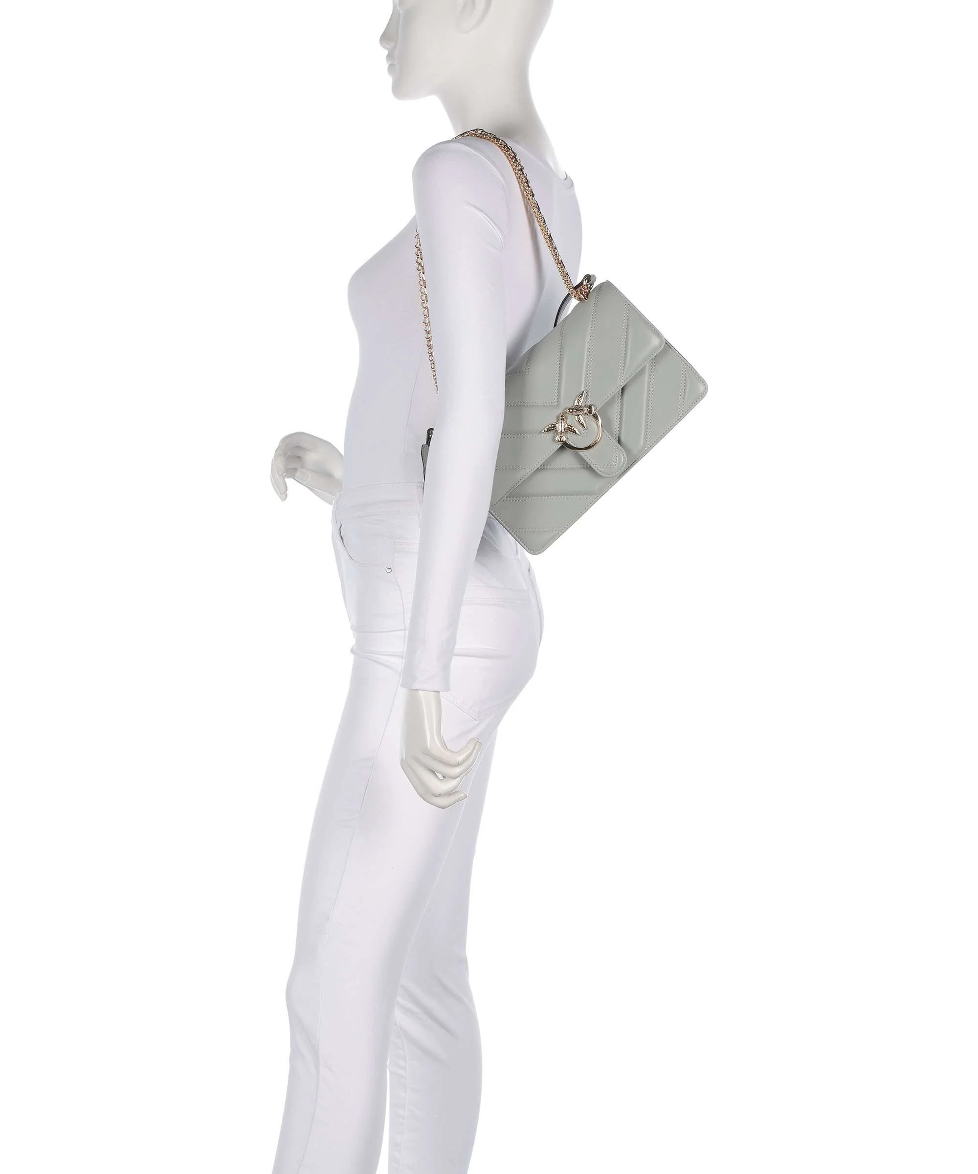Pinko Love One Classic Torba na ramię grigio perla/gold mordore - Image 3