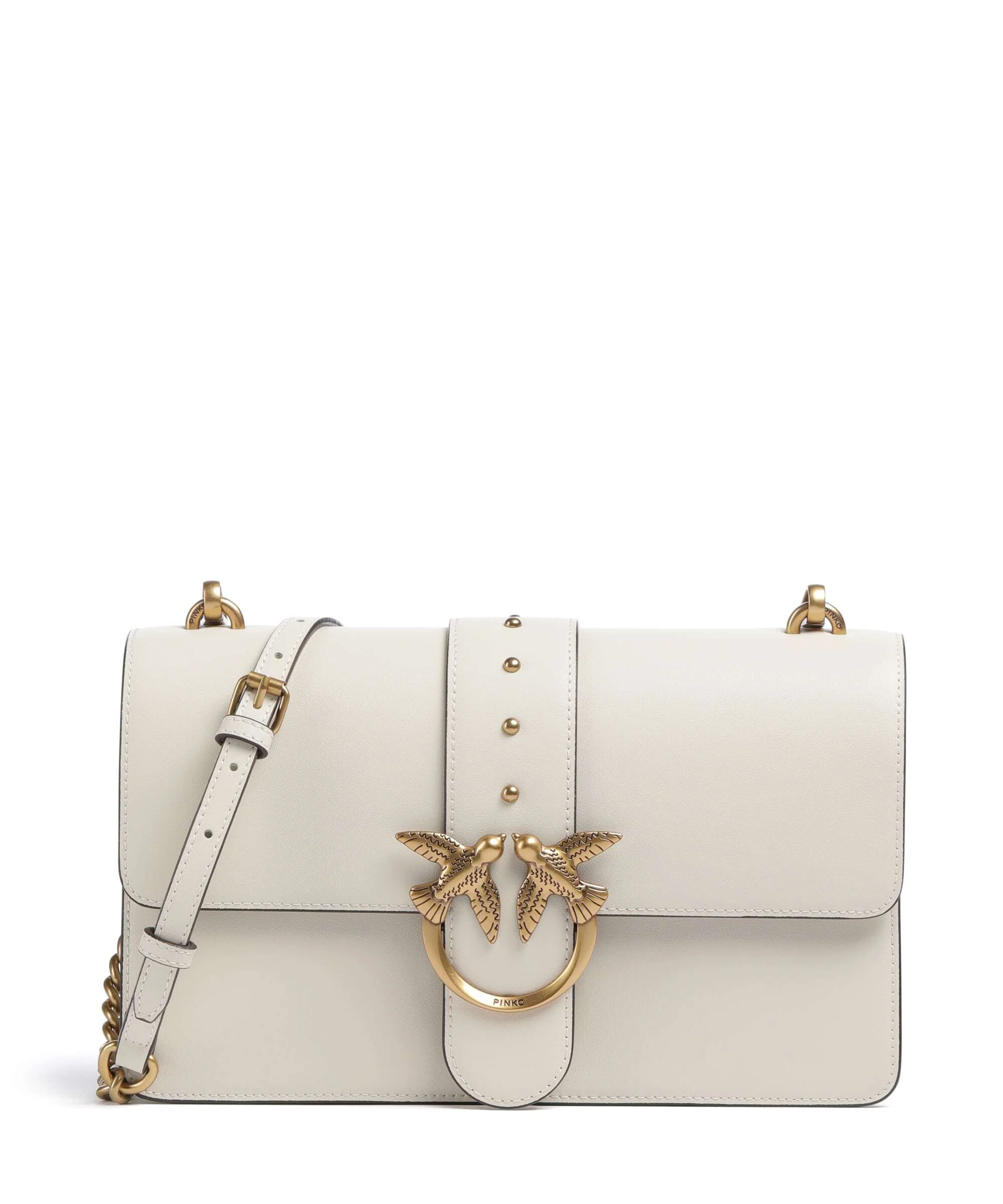 Pinko Love One Classic Torba przez ramię bianco seta/antique gold