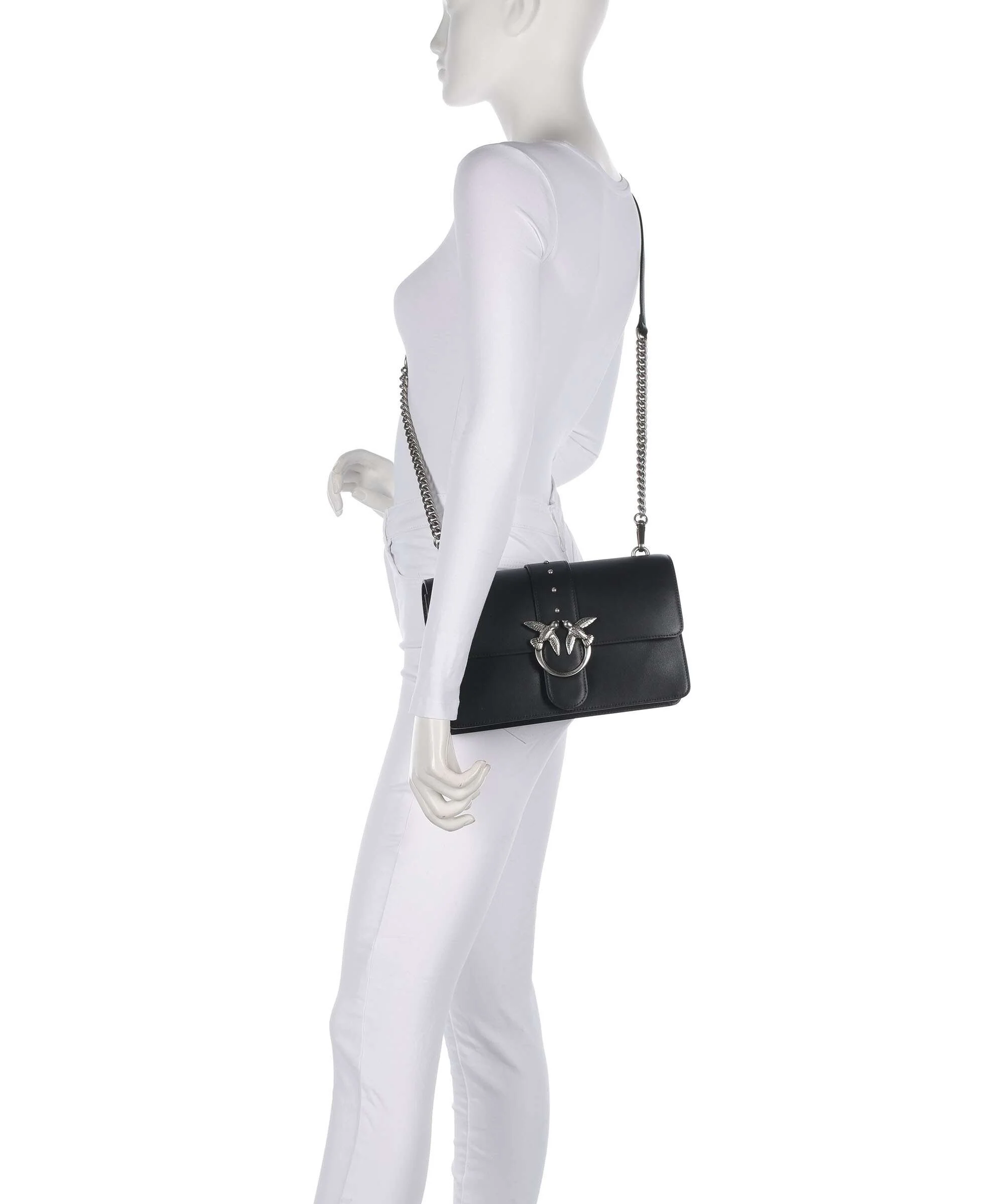 Pinko Love One Classic Torba przez ramię nero/old silver - Image 3