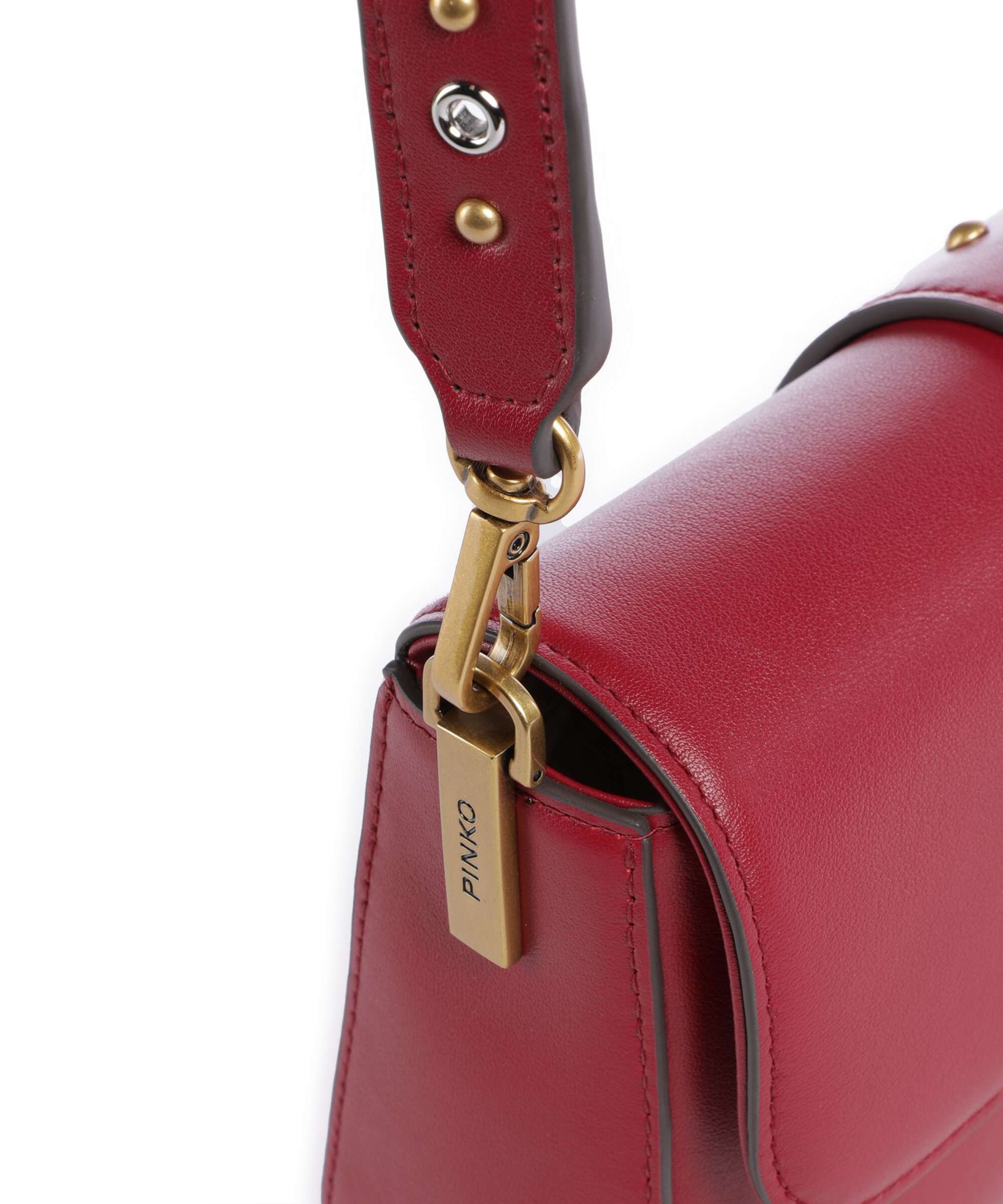 Pinko Love One Mini Slouchy Charms Torba przez ramię rosso lampone/antique gold - Image 4