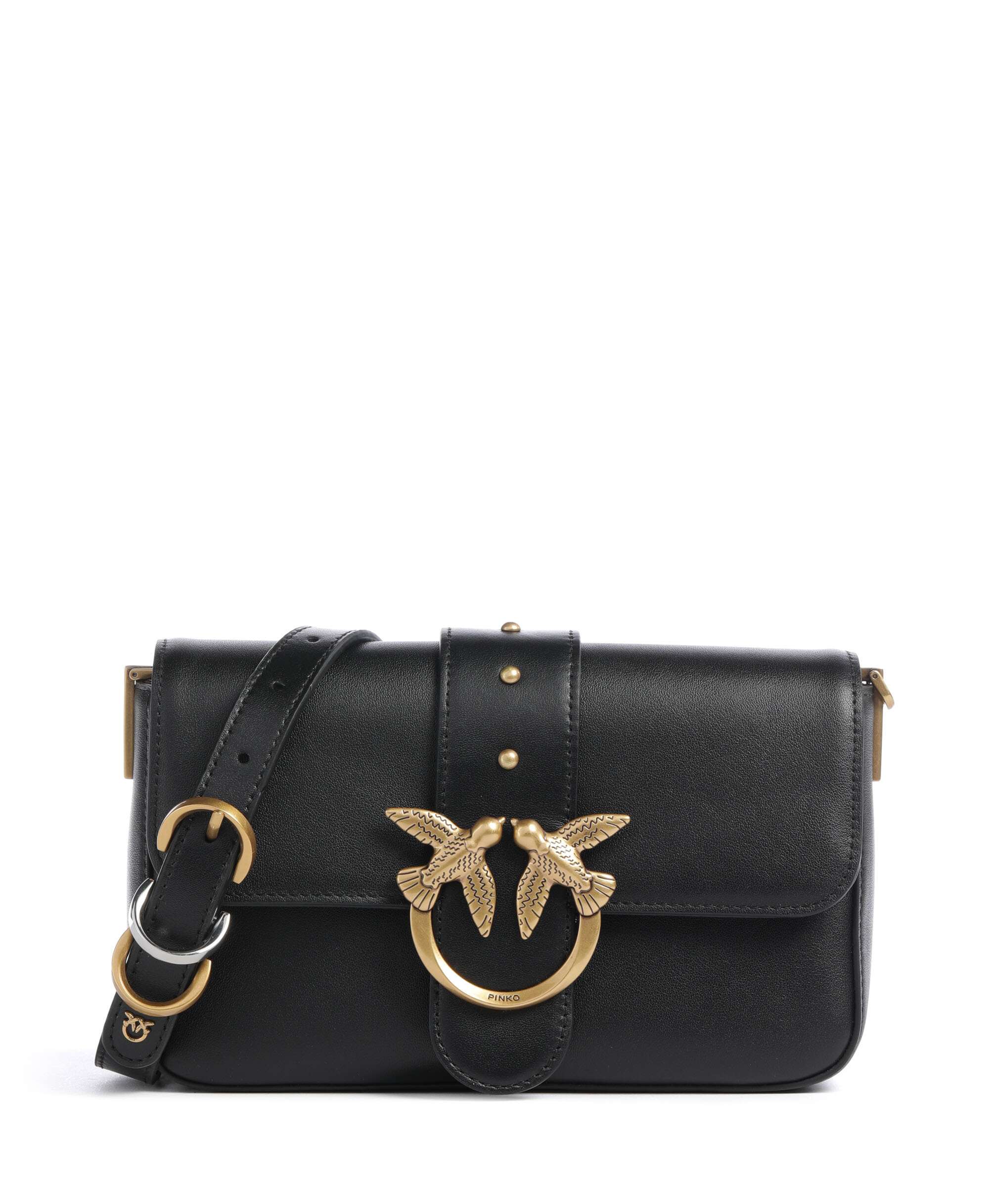 Pinko Love One Mini Slouchy Charms Torba przez ramię nero/antique gold