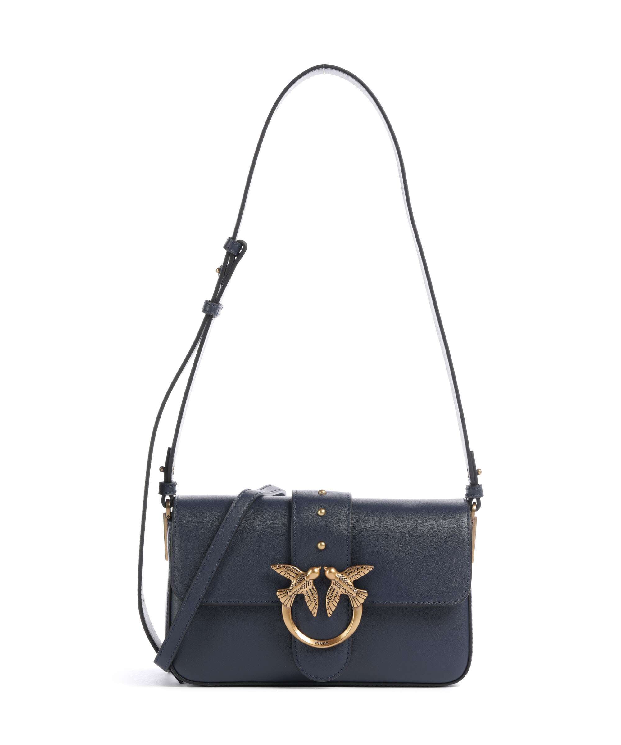 Pinko Love One Mini Slouchy Torba na ramię blu indaco ombroso/antique gold
