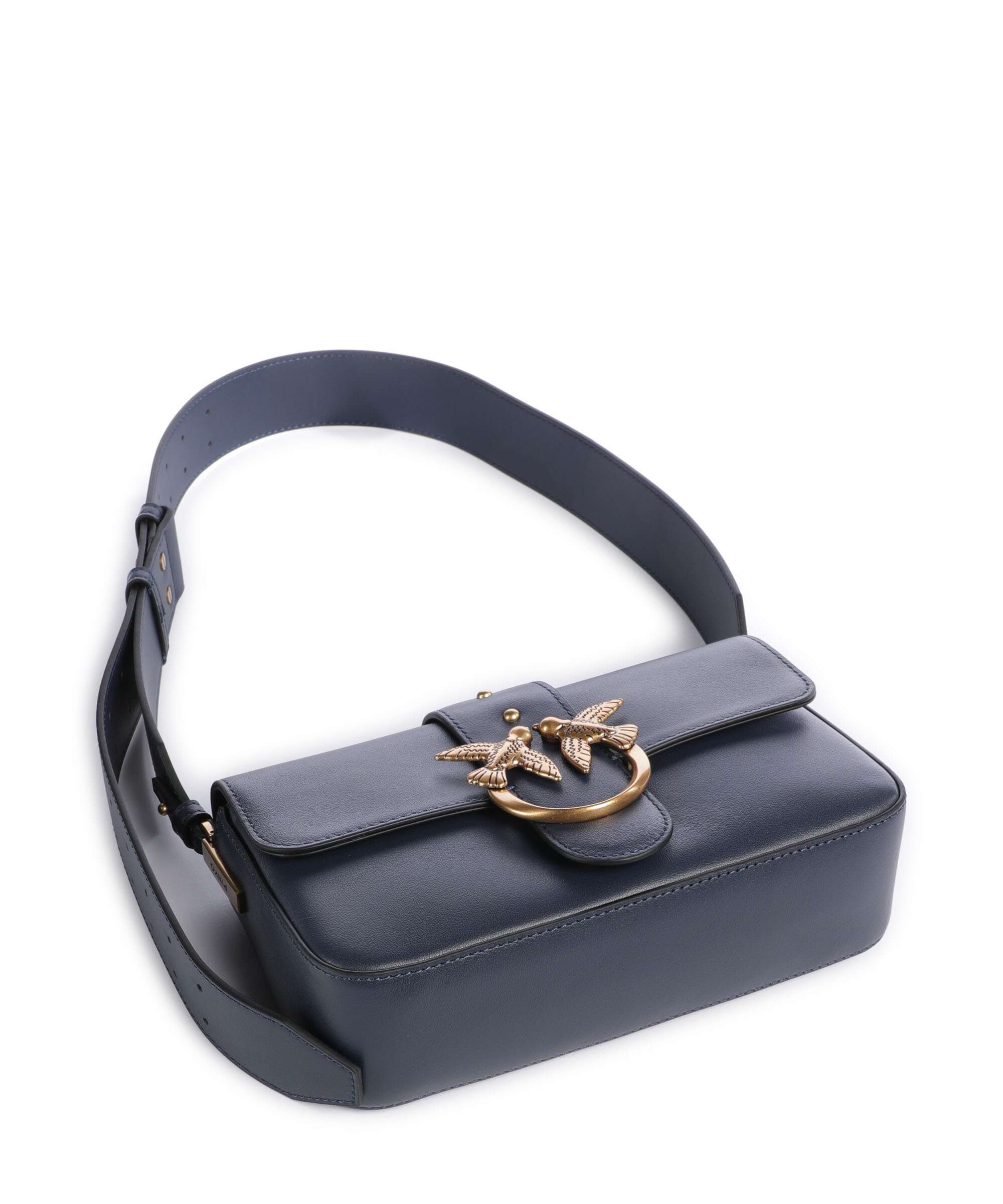 Pinko Love One Mini Slouchy Torba na ramię blu indaco ombroso/antique gold - Image 6