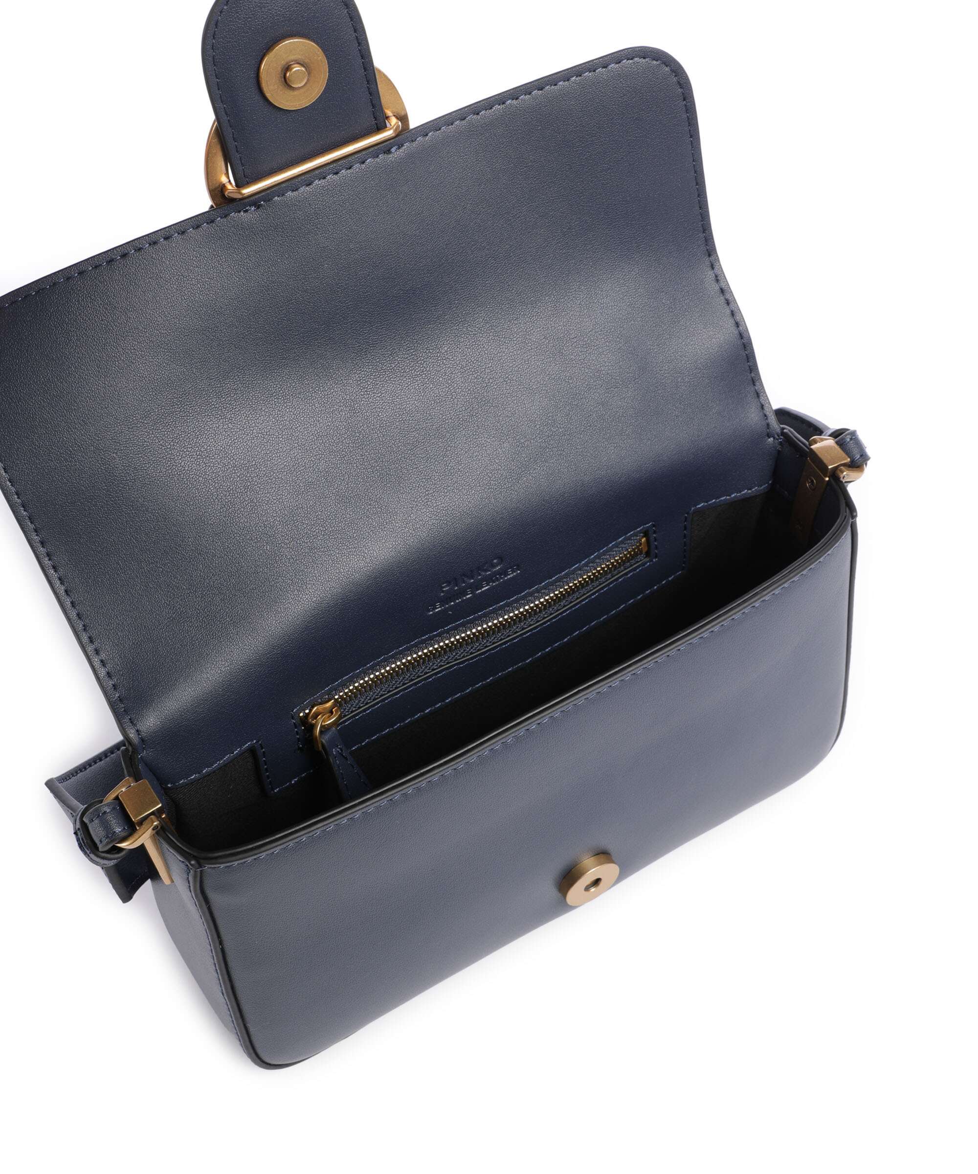 Pinko Love One Mini Slouchy Torba na ramię blu indaco ombroso/antique gold - Image 7