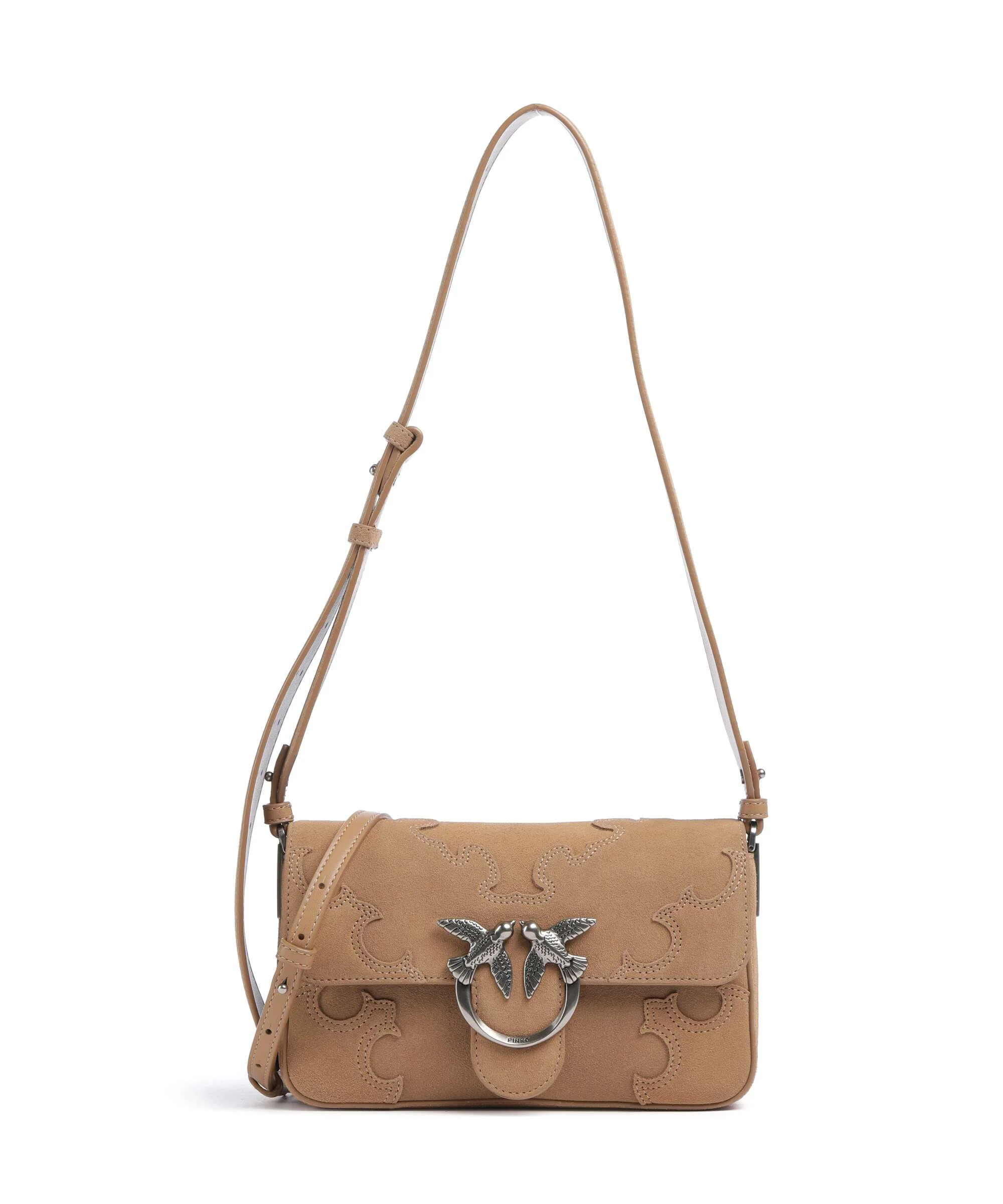 Pinko Love One Mini Slouchy Torba przez ramię beige/scoiattolo/old silver