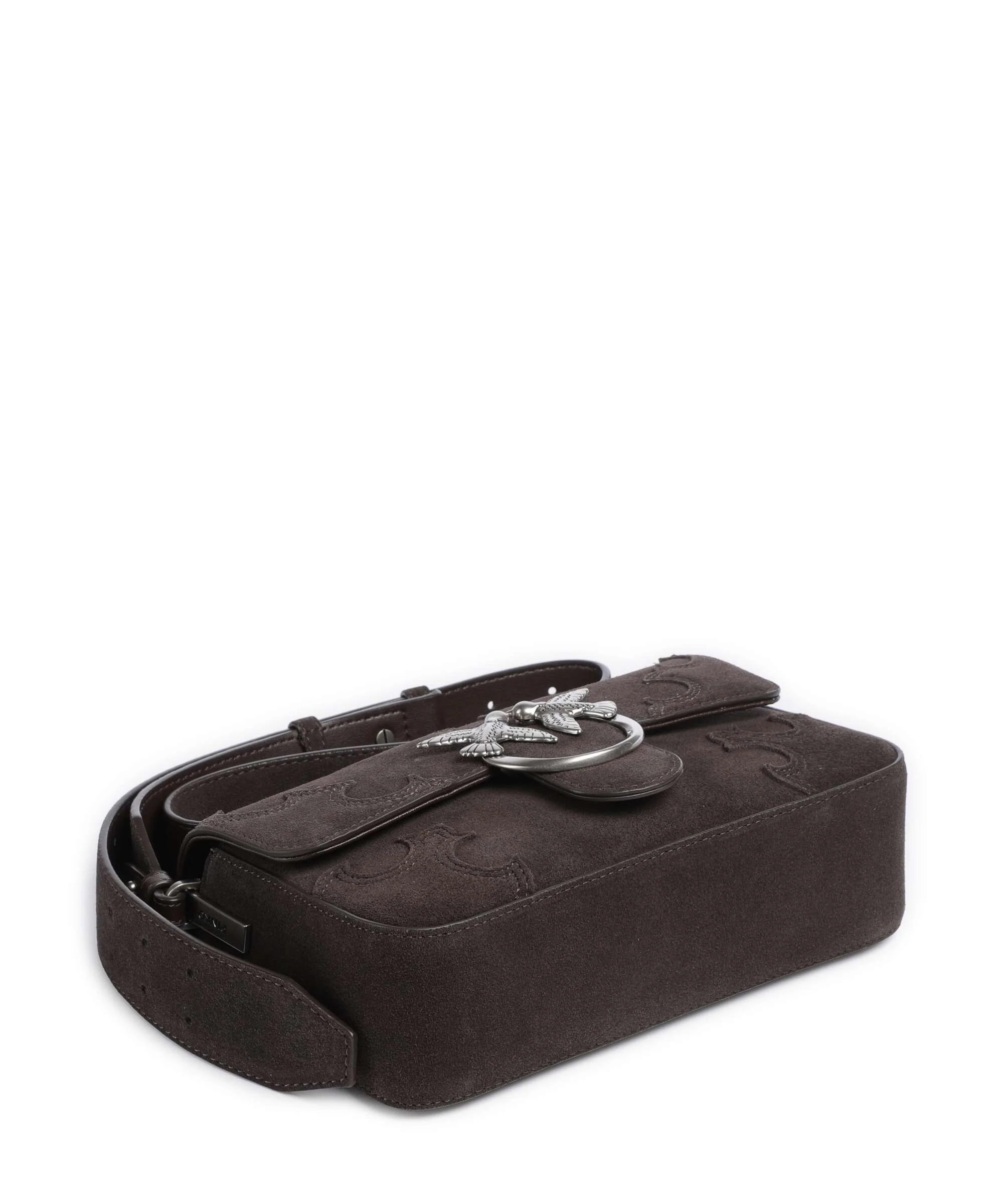 Pinko Love One Mini Slouchy Torba przez ramię marrone/chicco di caffe/old silver - Image 5
