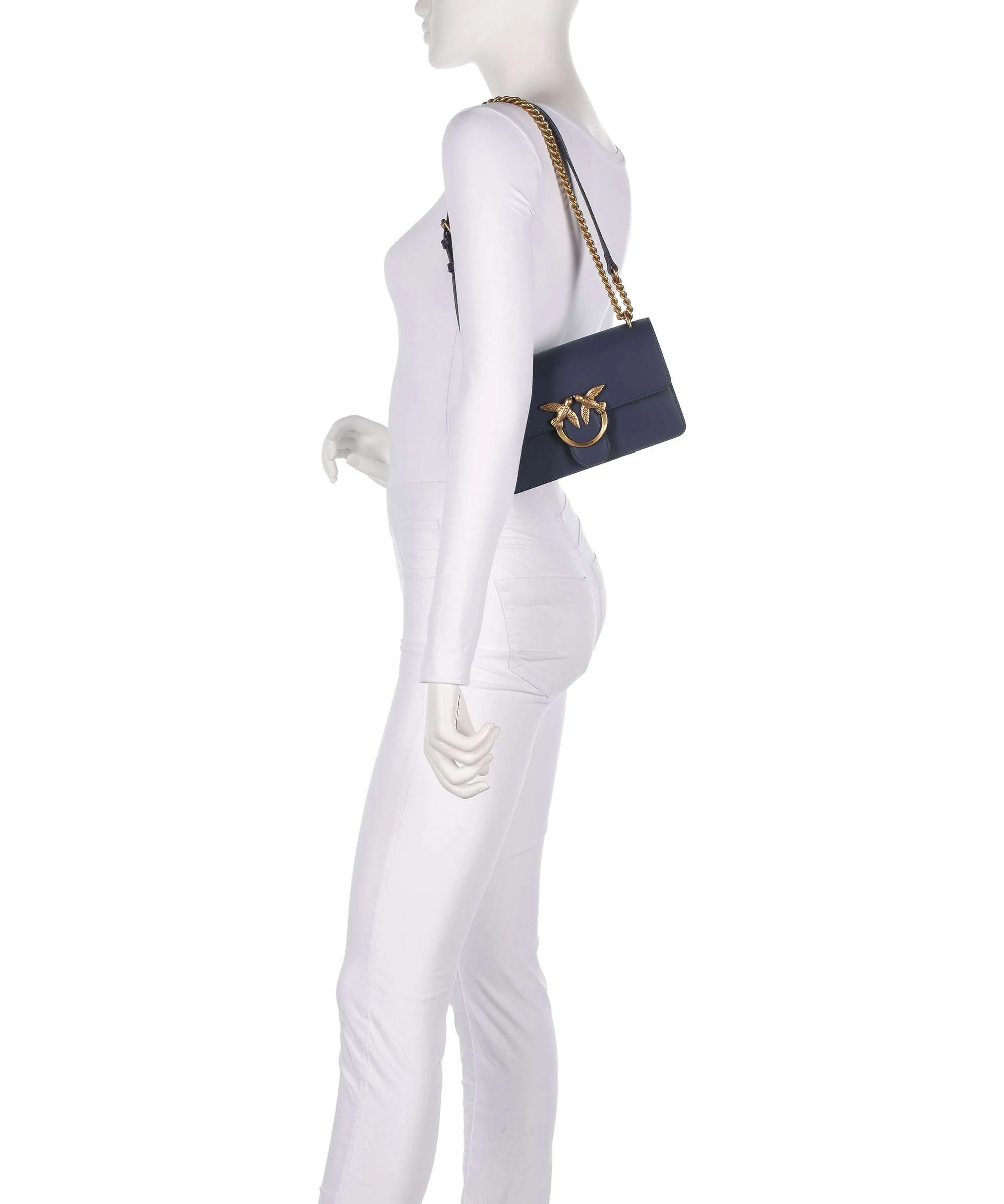 Pinko Love One Mini Torba na ramię blu indaco ombroso/antique gold - Image 3