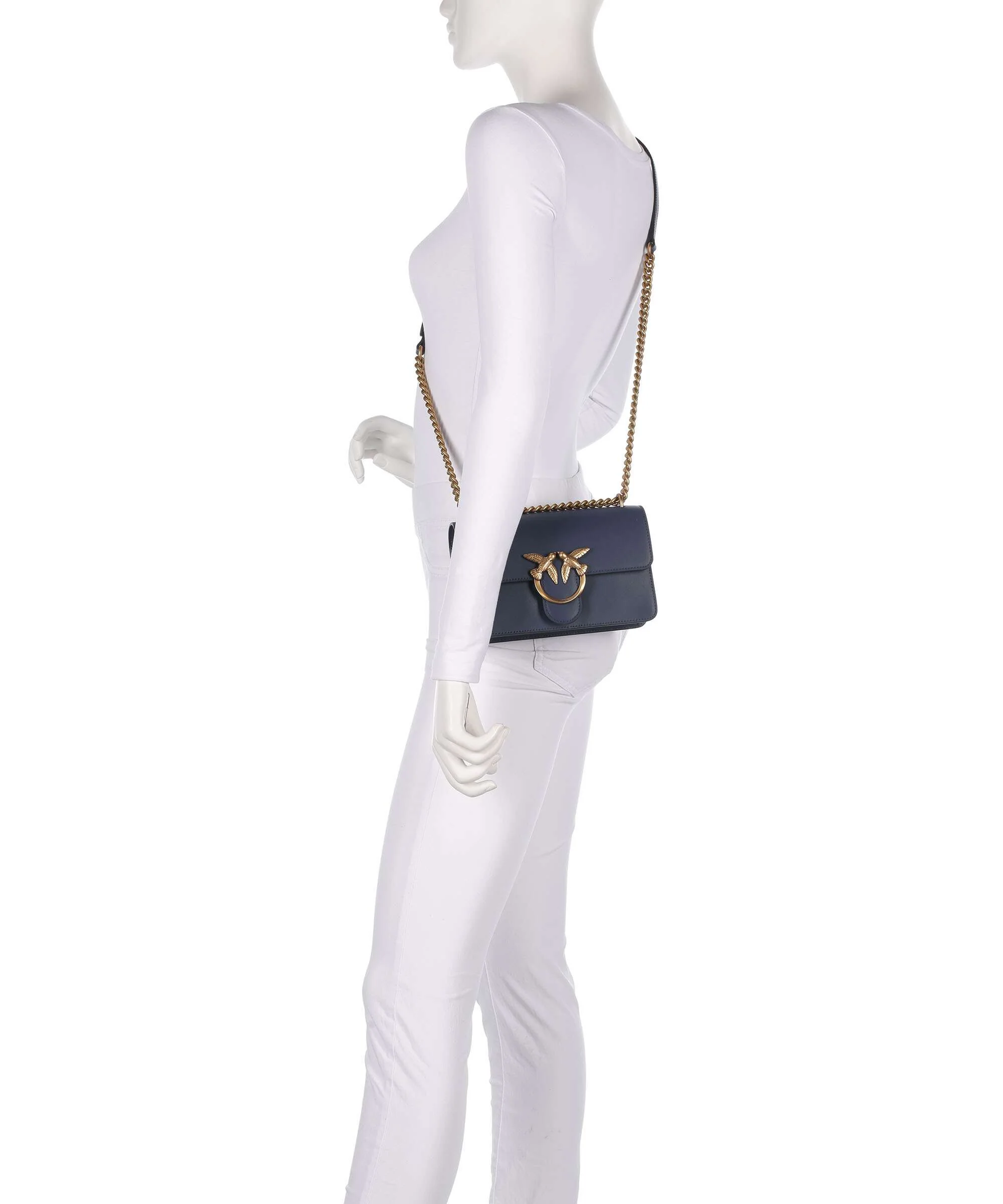 Pinko Love One Mini Torba na ramię blu indaco ombroso/antique gold - Image 4