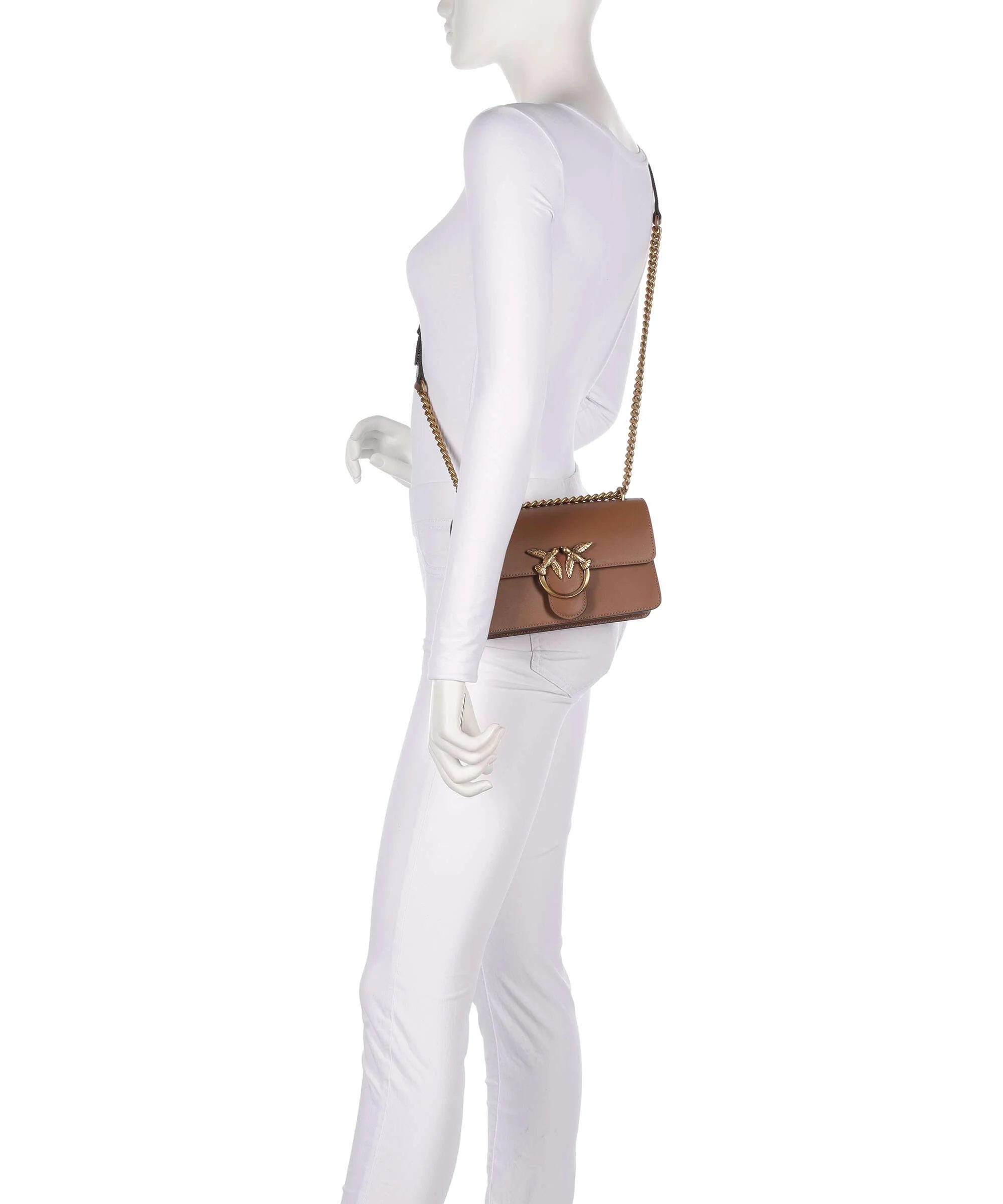 Pinko Love One Mini Torba na ramię marrone/leone/antique gold - Image 4