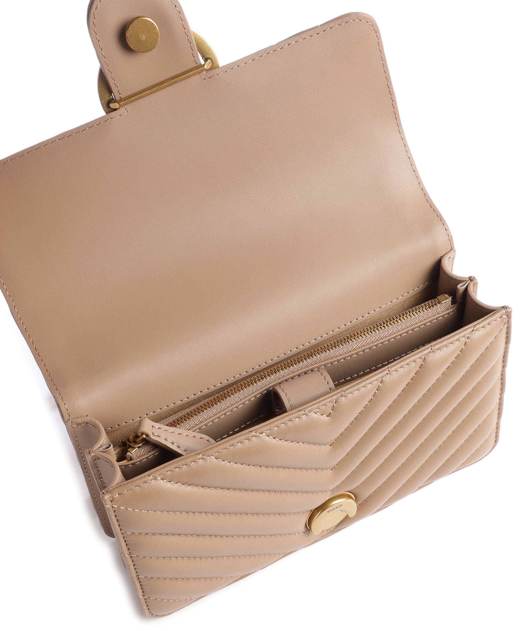 Pinko Love One Mini Torba na ramię biscotto zenzero/antique gold - Image 7