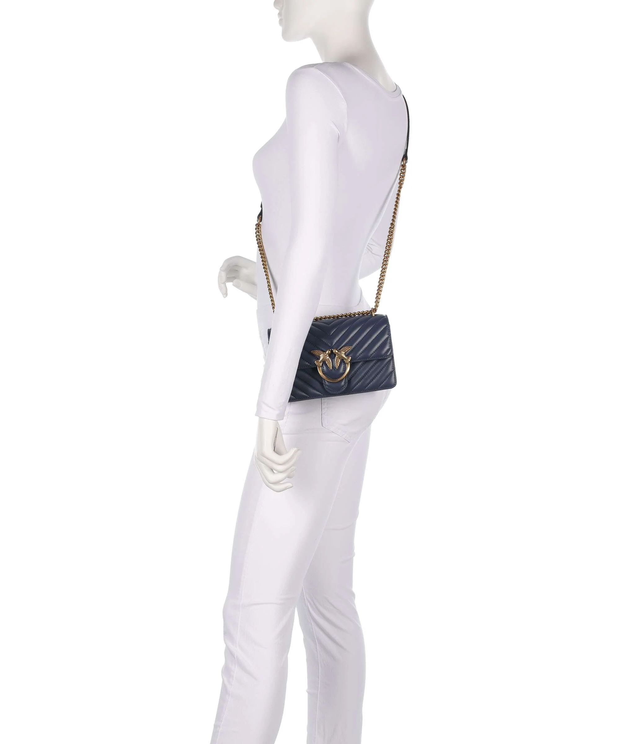 Pinko Love One Mini Torba na ramię blu indaco ombroso/antique gold - Image 3