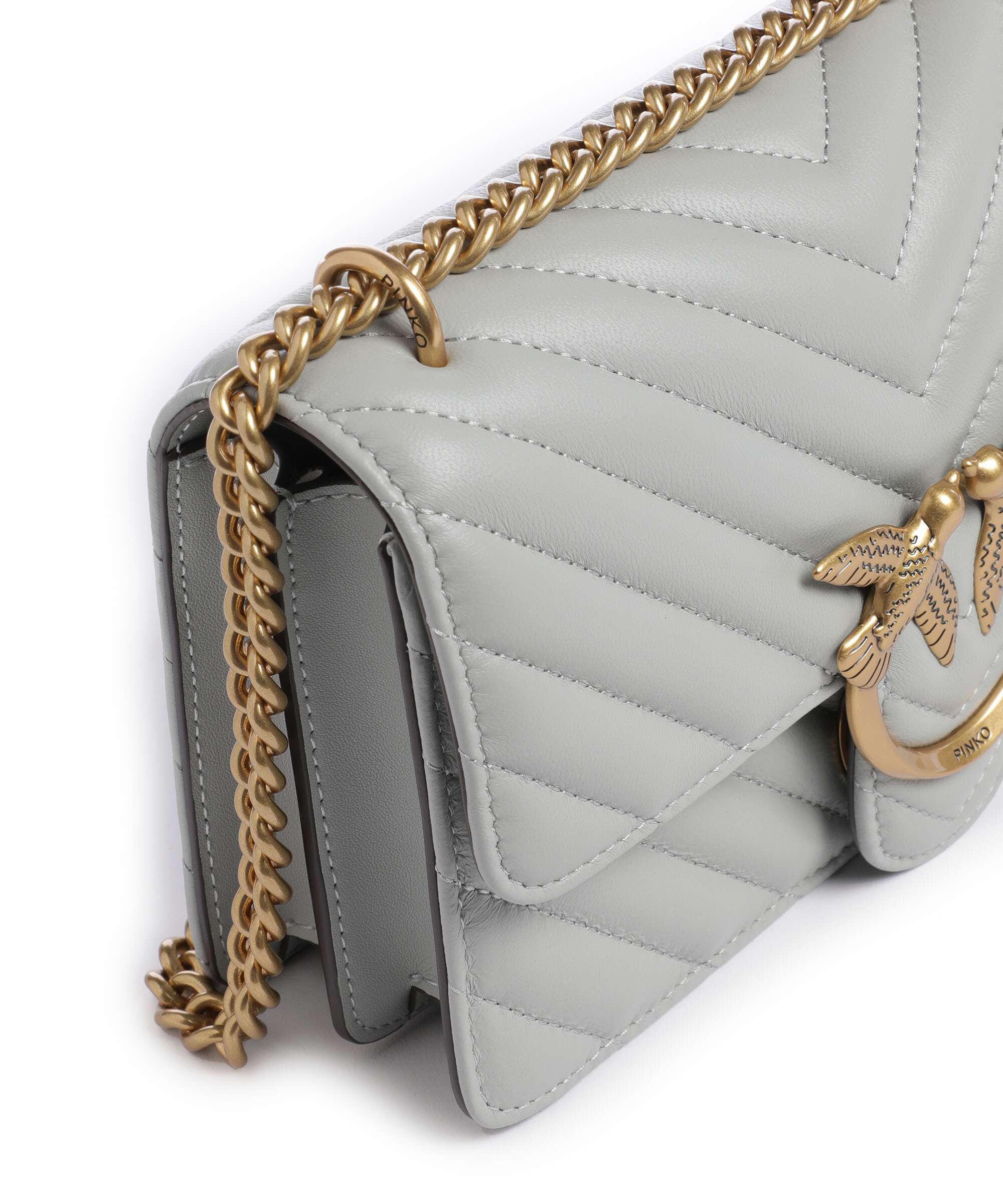 Pinko Love One Mini Torba na ramię grigio perla/antique gold - Image 5