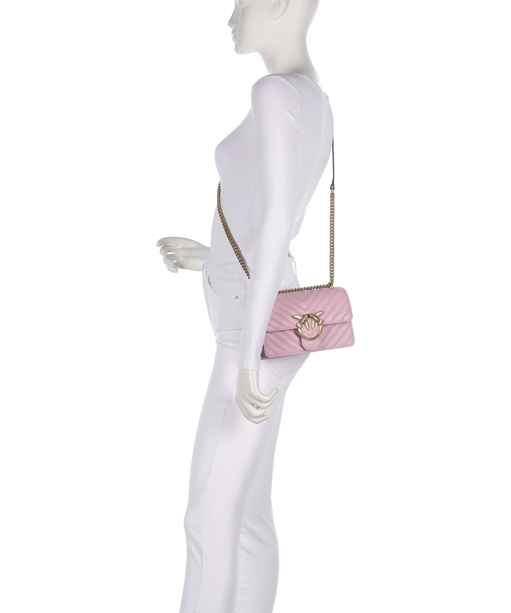 Pinko Love One Mini Torba na ramię rosa chiaro/antique gold - Image 3