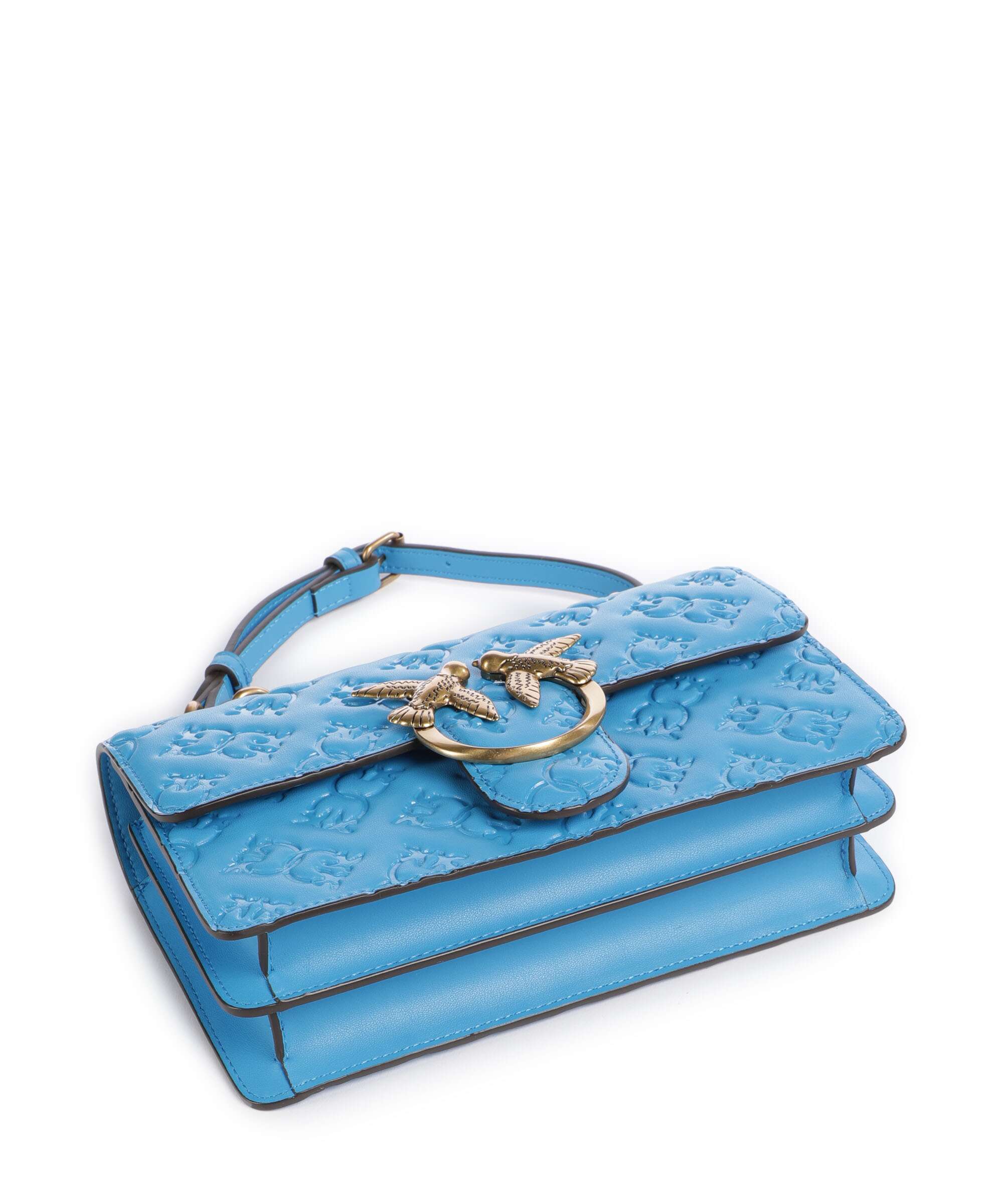 Pinko Love One Mini Torba na ramię azzurro dresda/antique gold - Image 6
