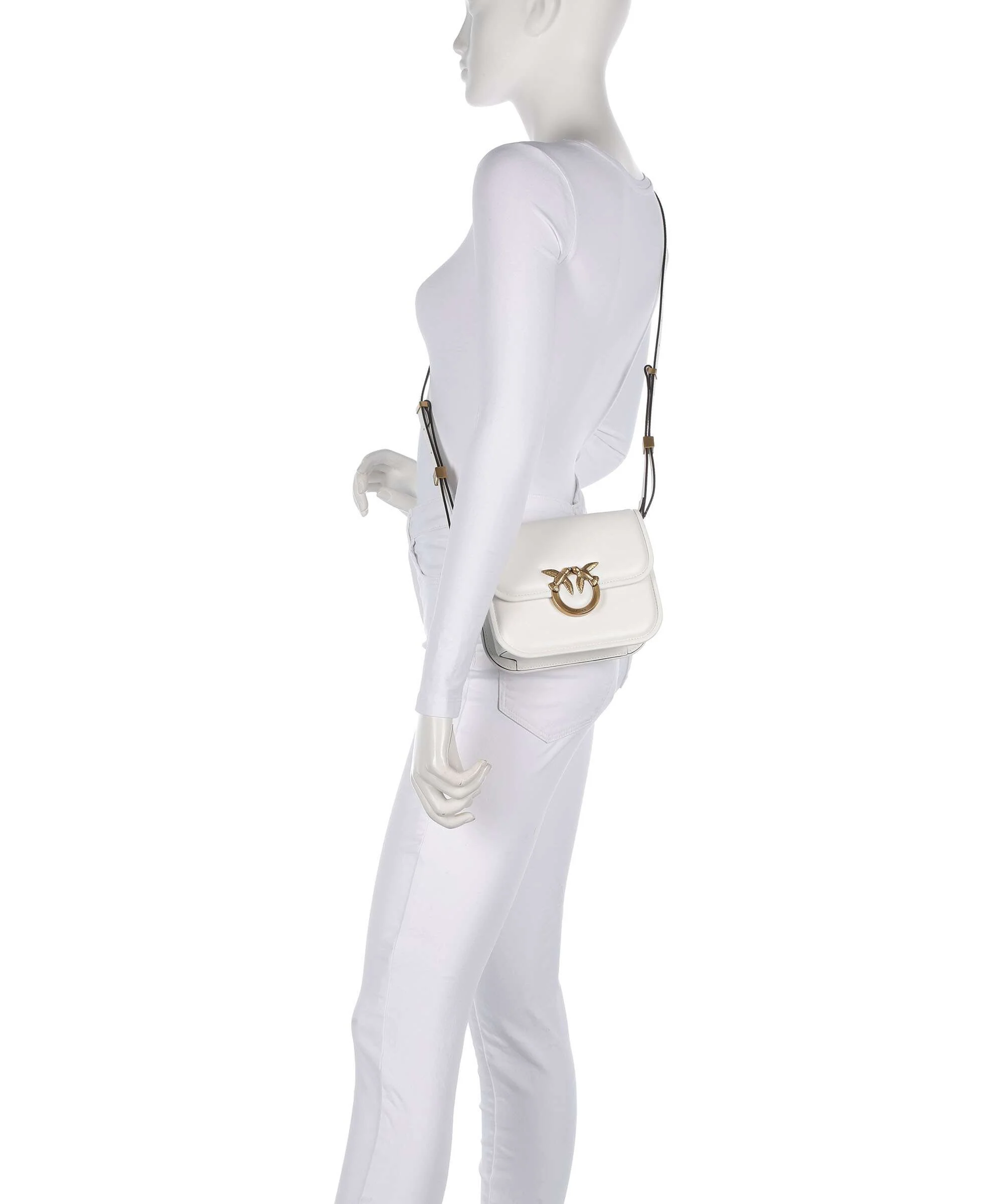 Pinko Love One Mini Torba przez ramię bianco nembo/antique gold - Image 3