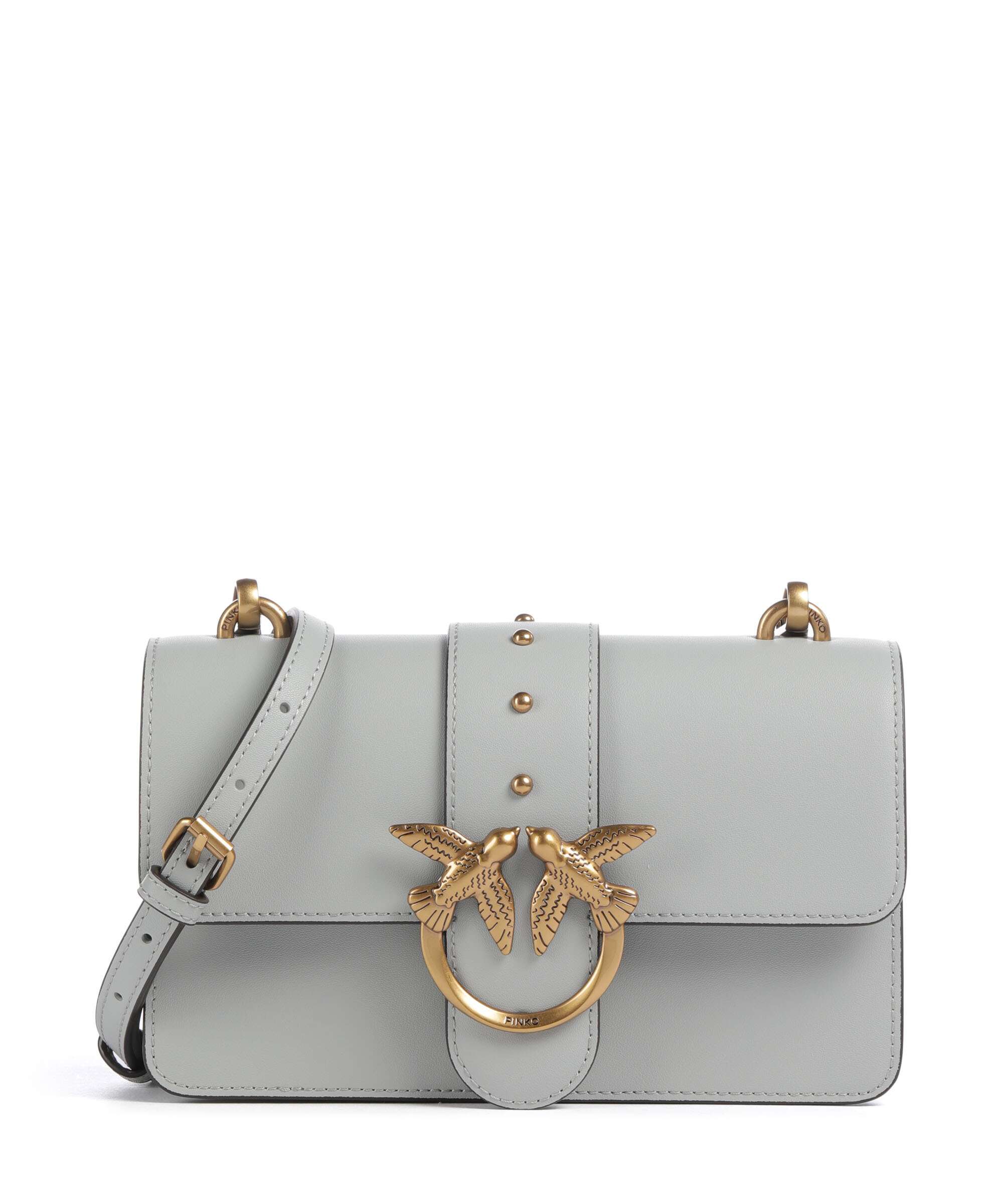 Pinko Love One Mini Torba przez ramię grigio perla/antique gold