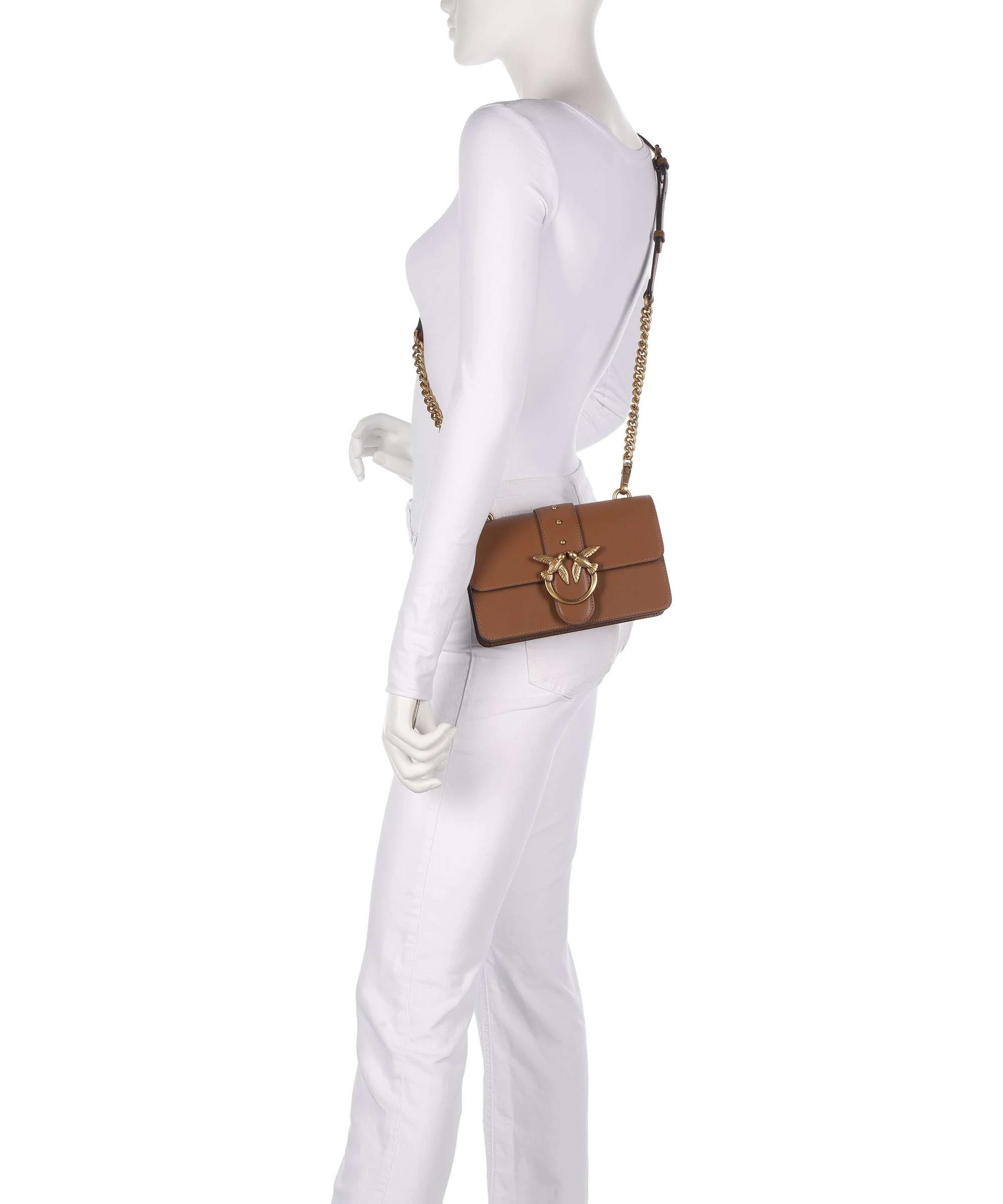 Pinko Love One Mini Torba przez ramię marrone/leone/antique gold - Image 3