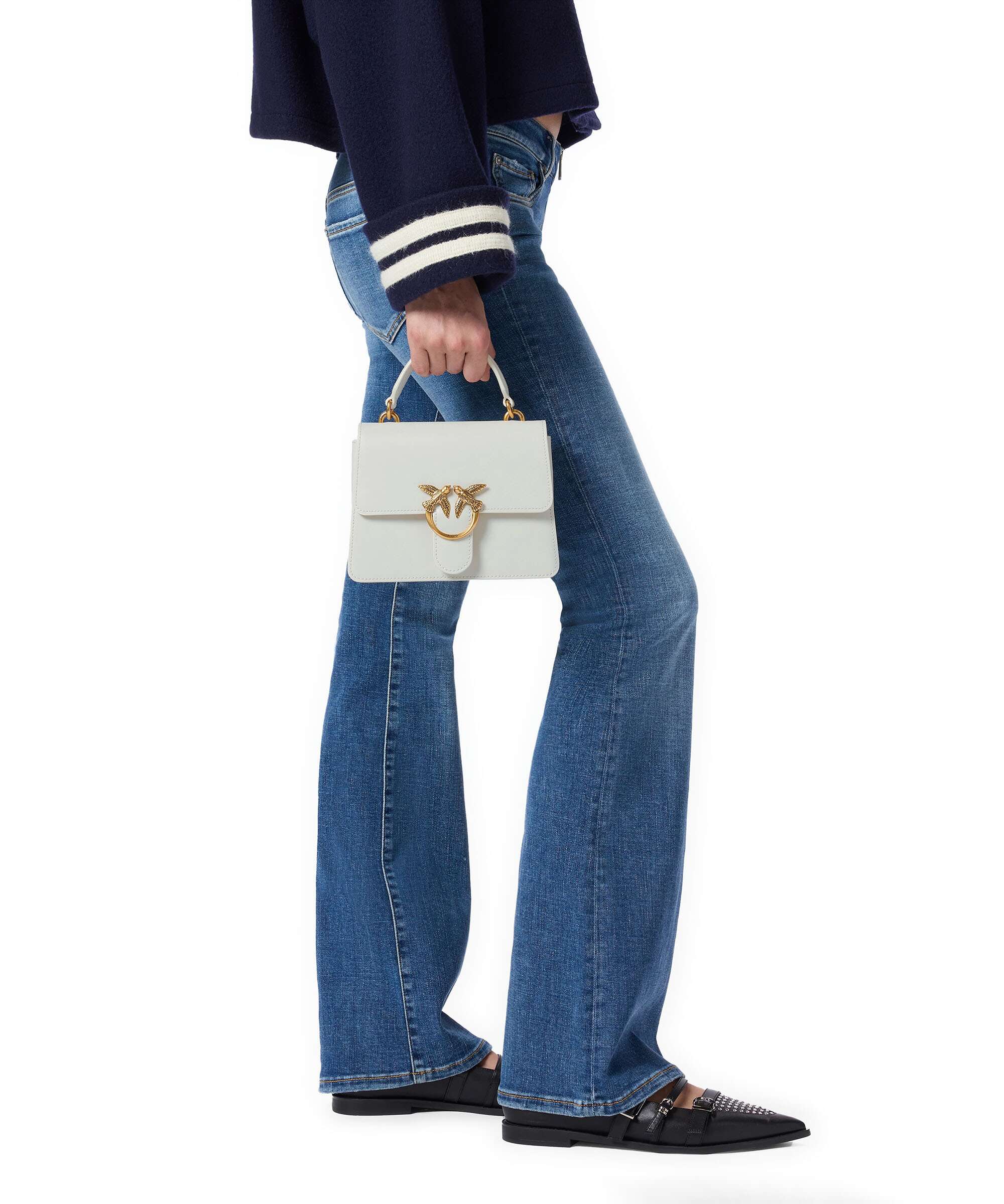 Pinko Love One Mini Torebka bianco seta/antique gold - Image 3