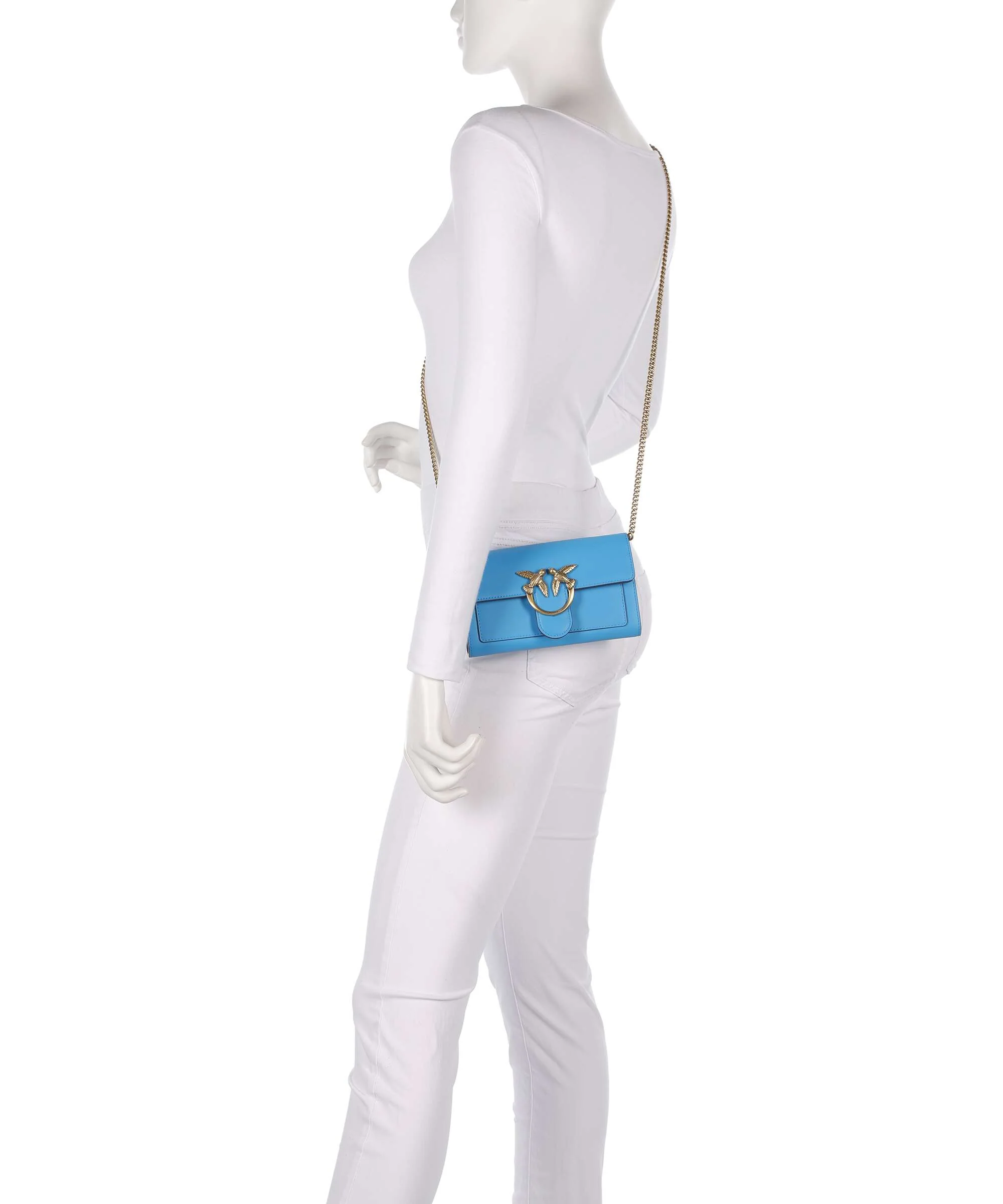 Pinko Love One Portfel azzurro dresda/antique gold - Image 3