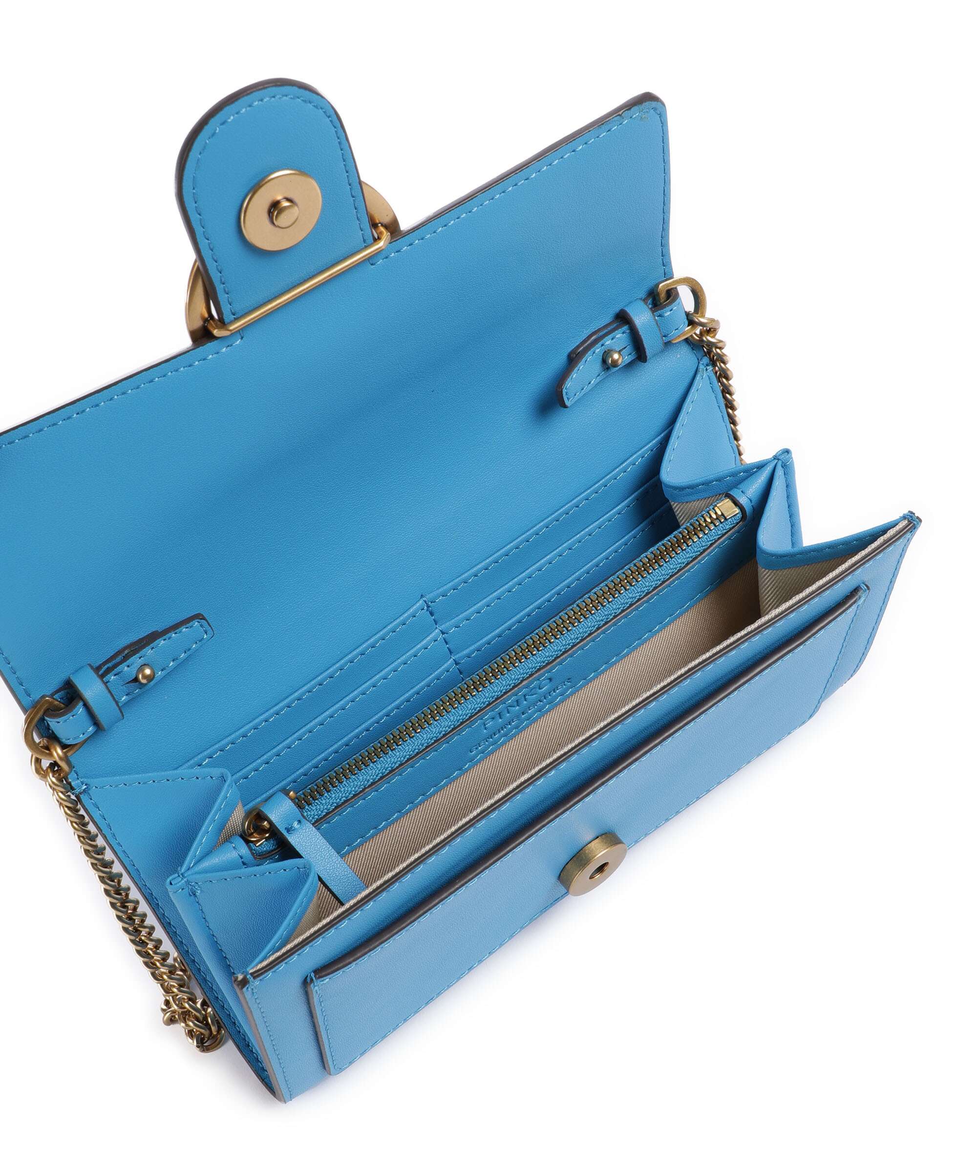 Pinko Love One Portfel azzurro dresda/antique gold - Image 6