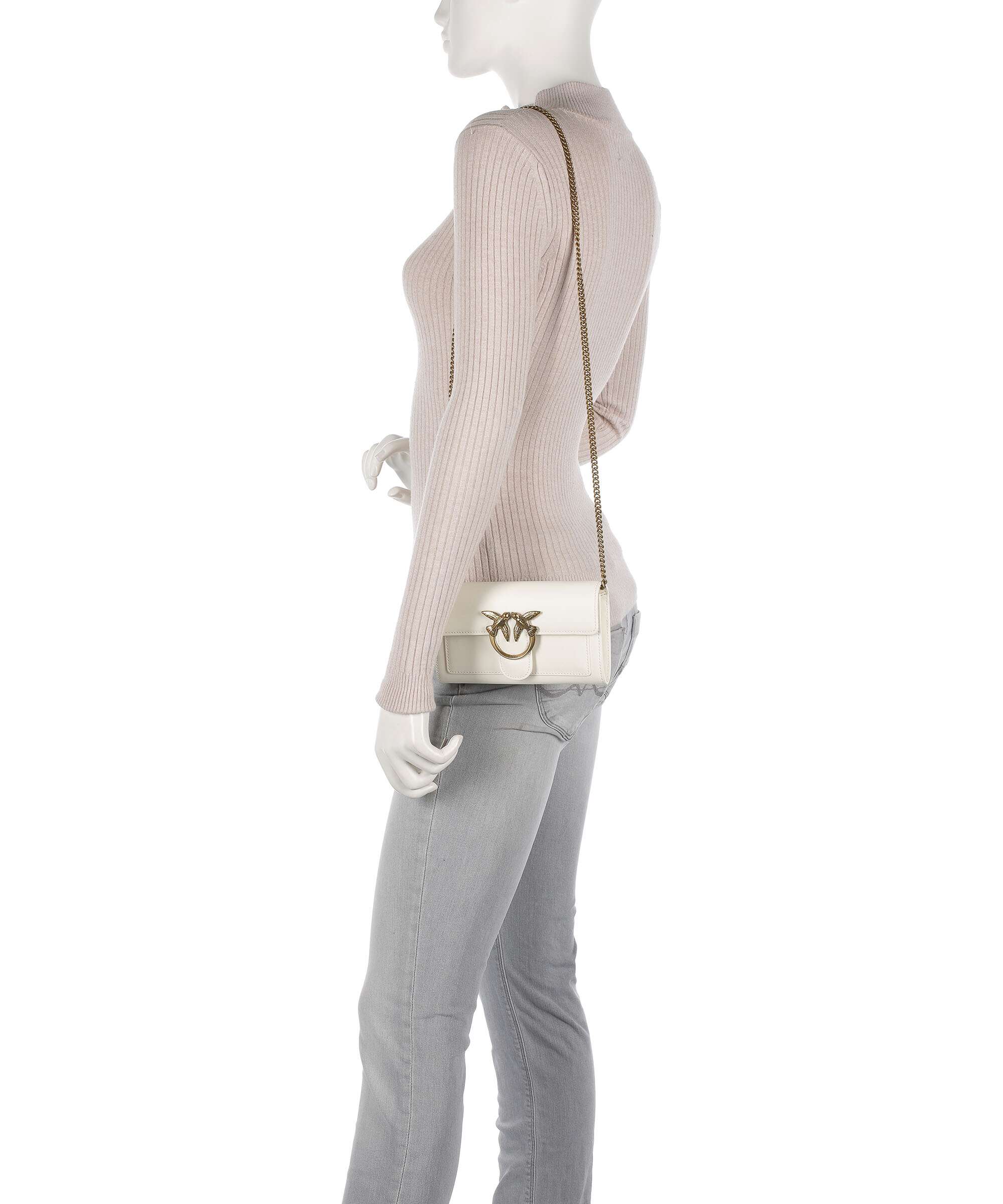 Pinko Love One Portfel bianco seta/antique gold - Image 3