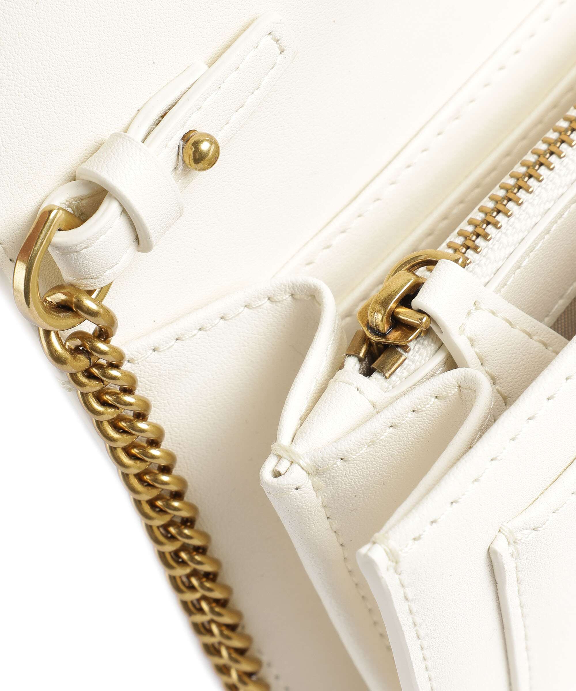 Pinko Love One Portfel bianco seta/antique gold - Image 4