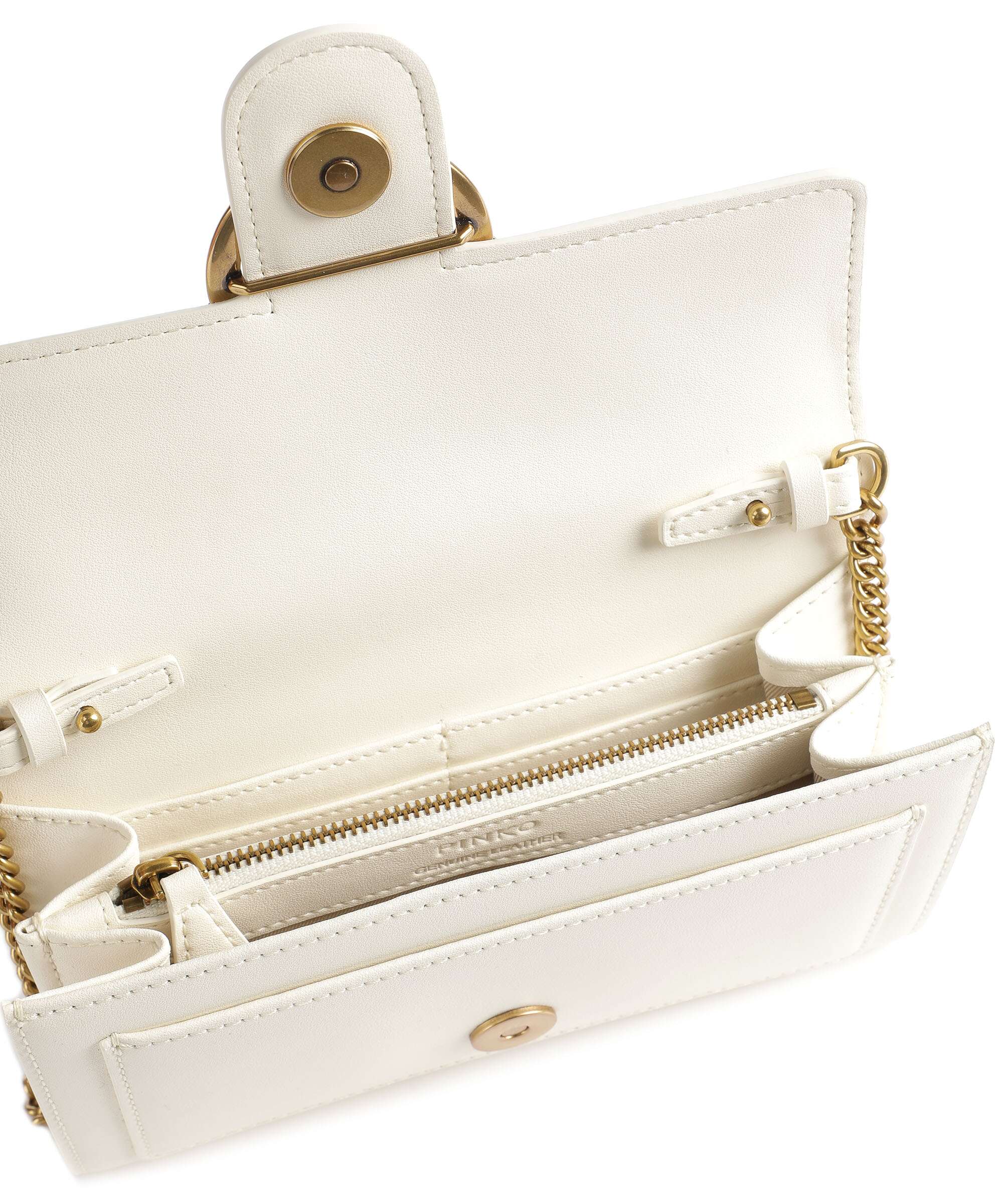 Pinko Love One Portfel bianco seta/antique gold - Image 5