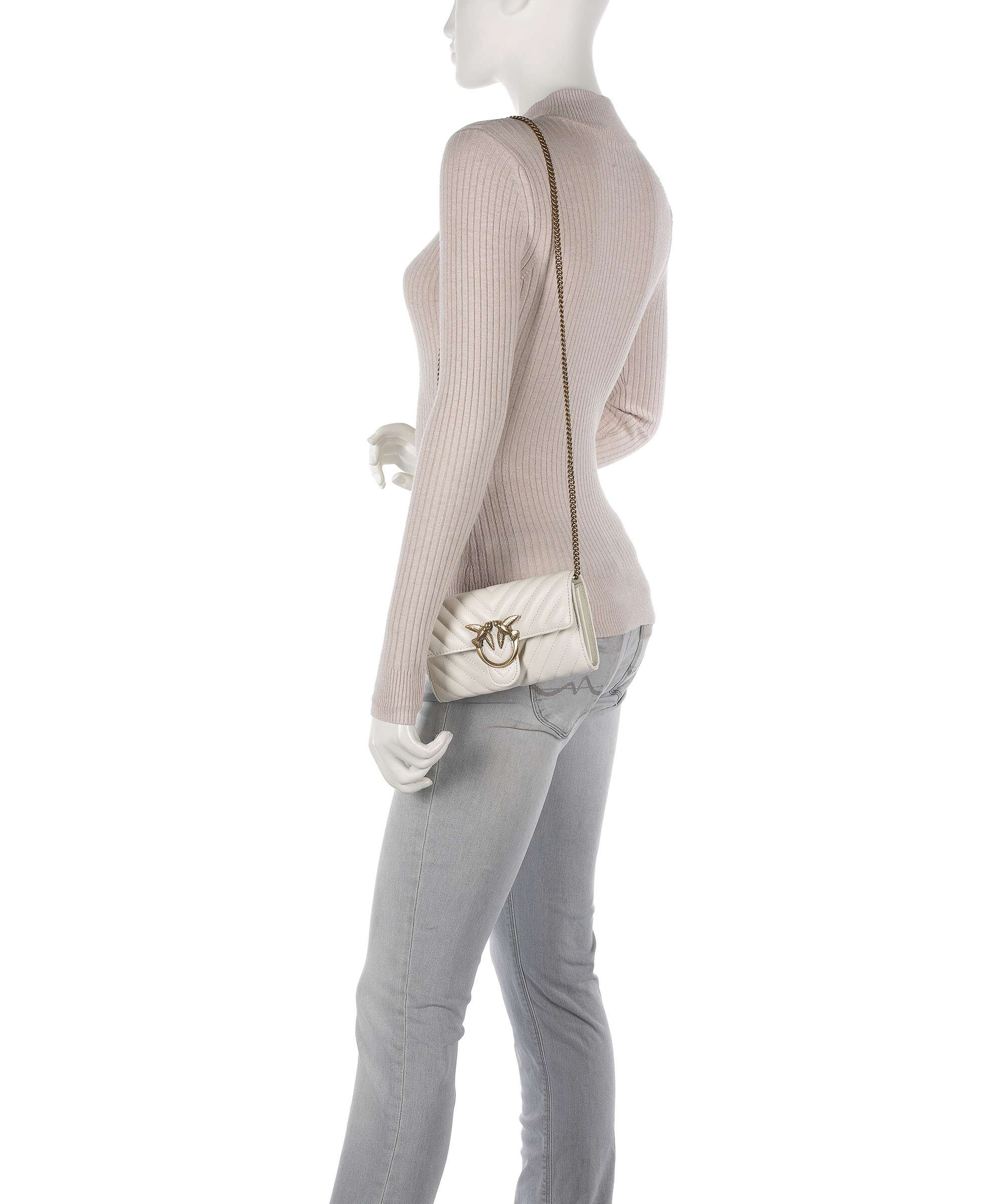 Pinko Love One Portfel bianco seta/antique gold - Image 4